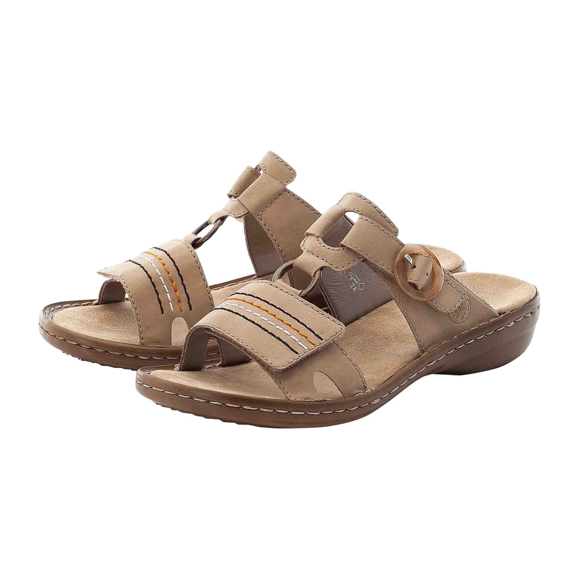Rieker Women's Brown Sandals with Adjustable Straps and 30mm Heel