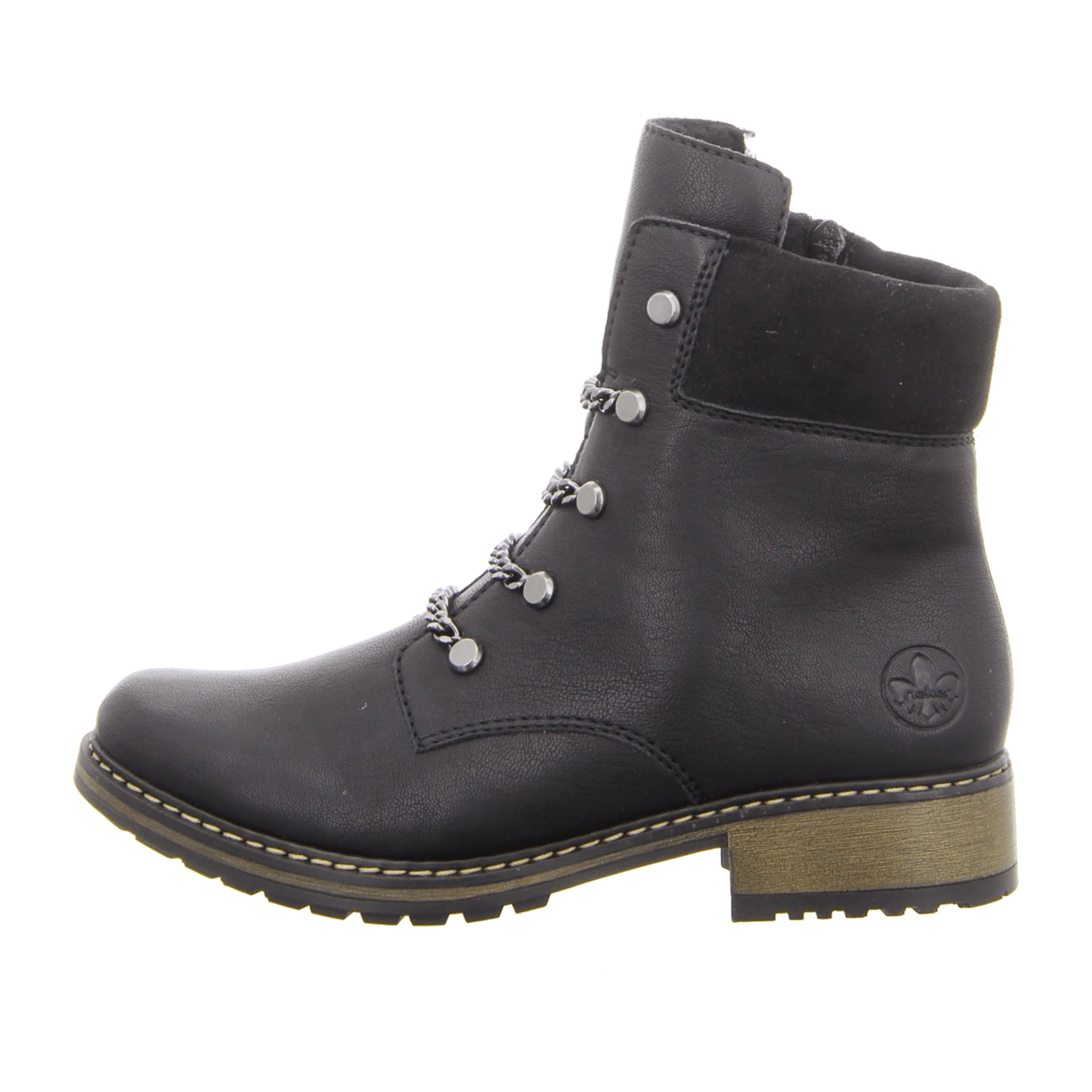 Rieker HWK Women's Black Boots, Model Z687200, Synthetic Leather, Winter Shoes