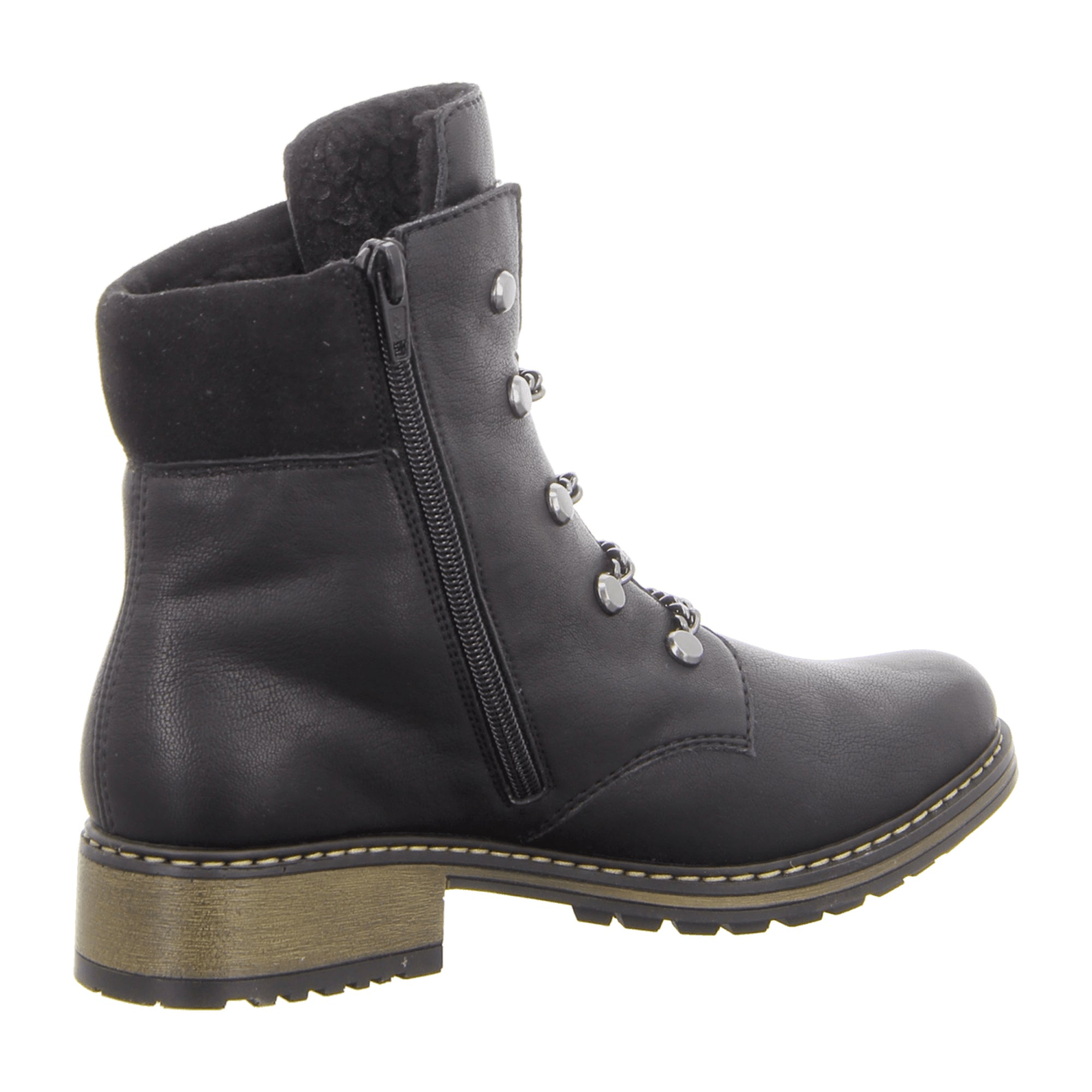 Rieker HWK Women's Black Boots, Model Z687200, Synthetic Leather, Winter Shoes