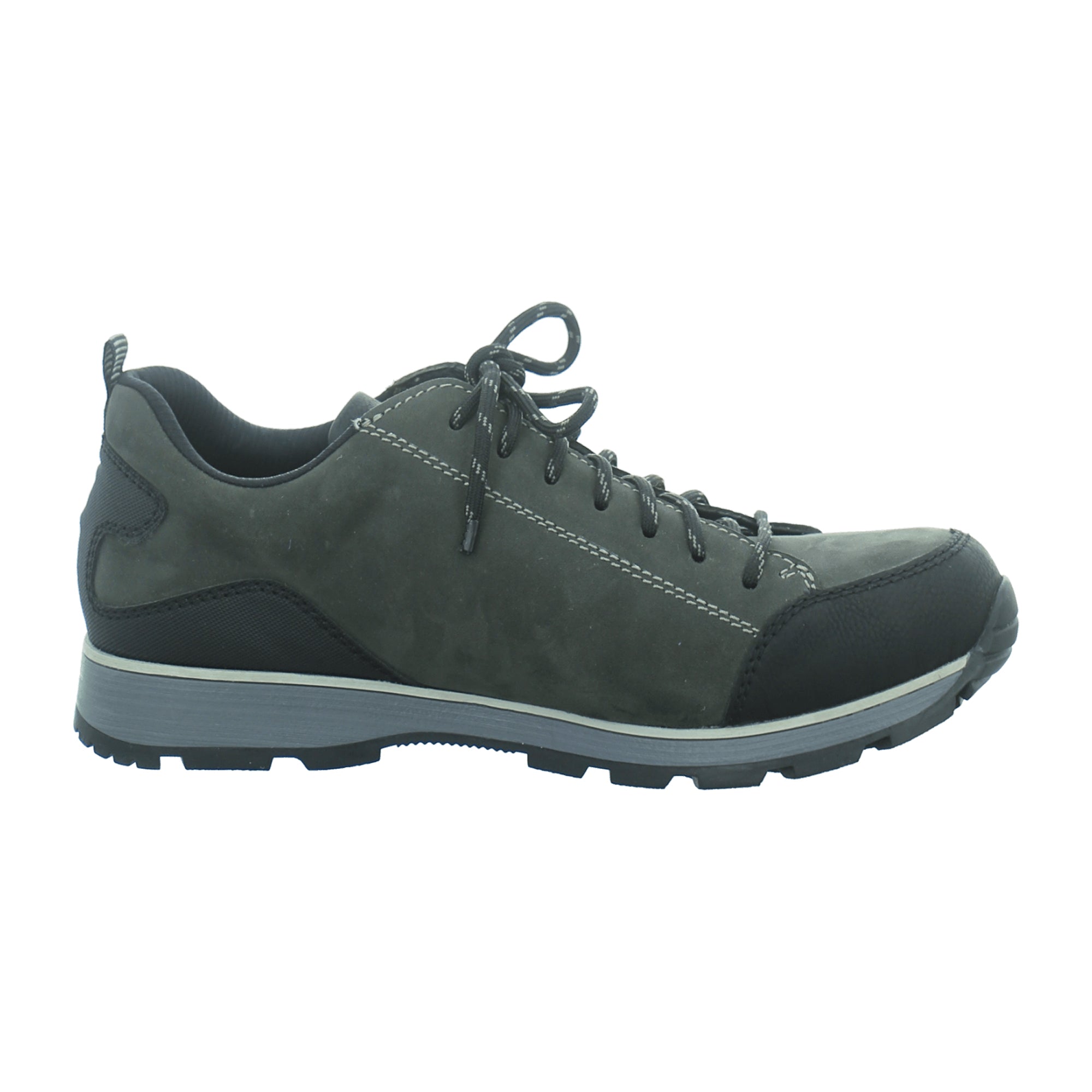 Rieker Men's Grey Lace-Up Shoes Nubuck Leather Comfortable Casual Footwear