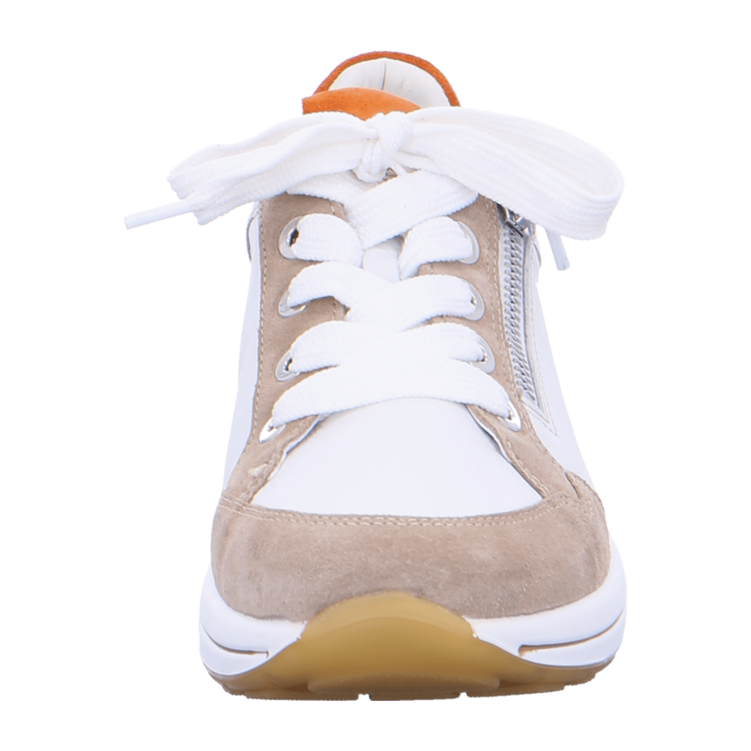 ARA 24510-09 Women's Sneakers in White Nubuck Leather with Lace-Up Closure and Round Toe