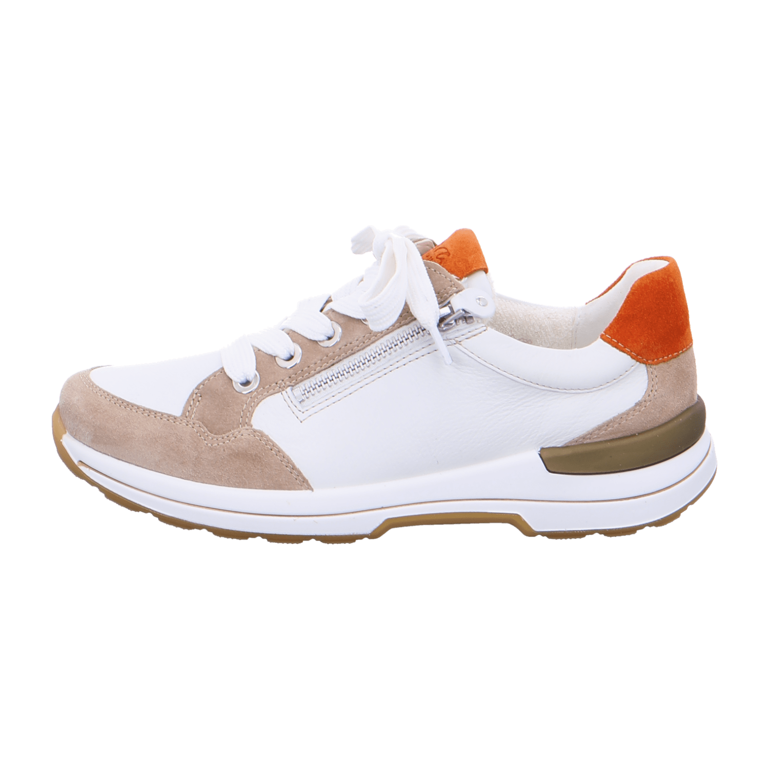 ARA 24510-09 Women's Sneakers in White Nubuck Leather with Lace-Up Closure and Round Toe