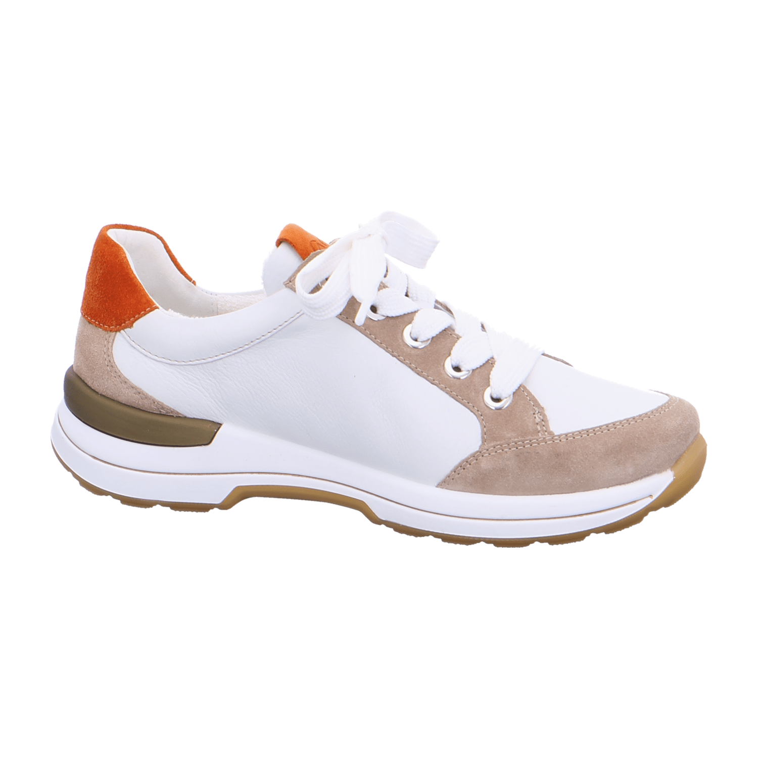 ARA 24510-09 Women's Sneakers in White Nubuck Leather with Lace-Up Closure and Round Toe