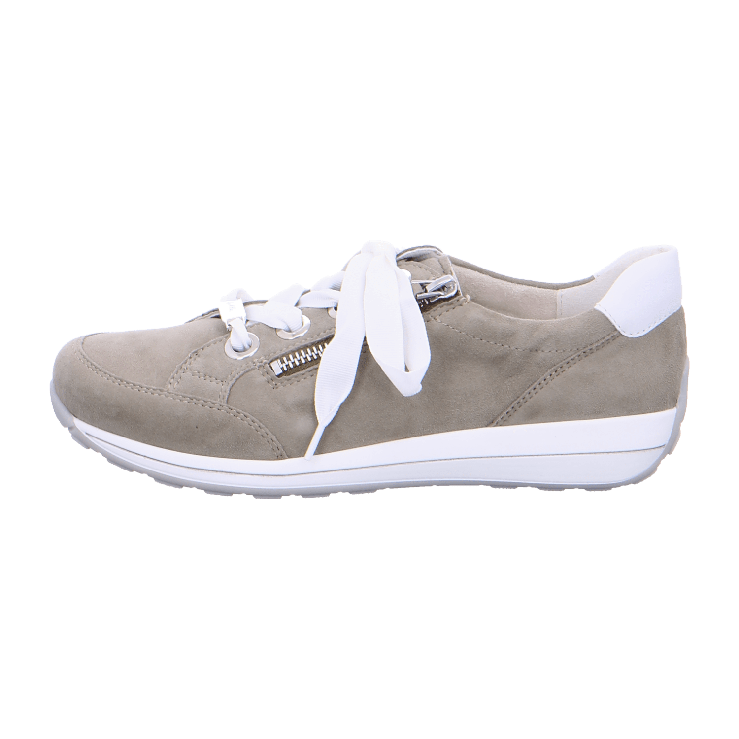 ARA Women's Beige Nubuck T-Bar Lace-Up Shoes with Warm Lining