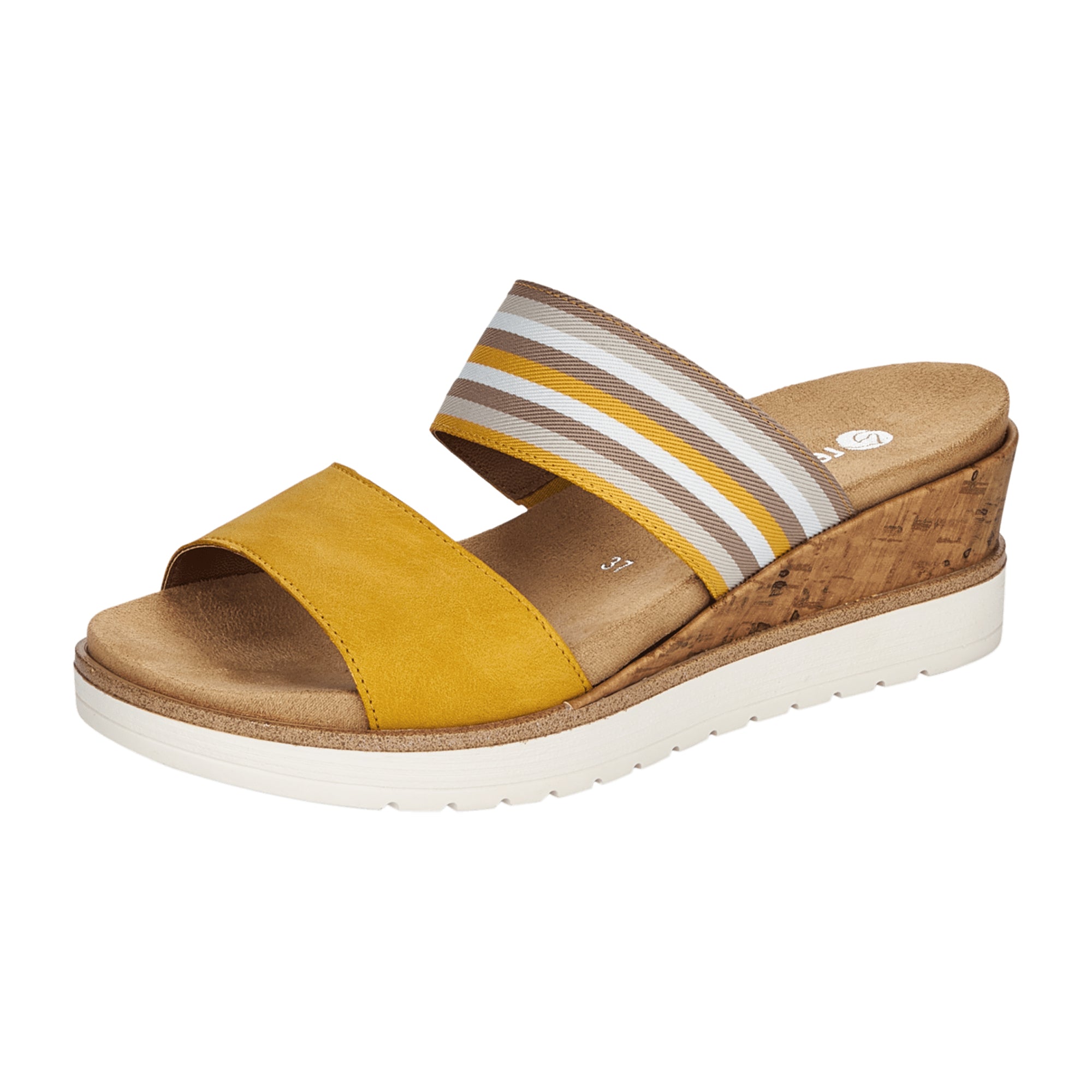 Remonte Dorndorf Women's Yellow Slip-On Shoes with Wedge Heel