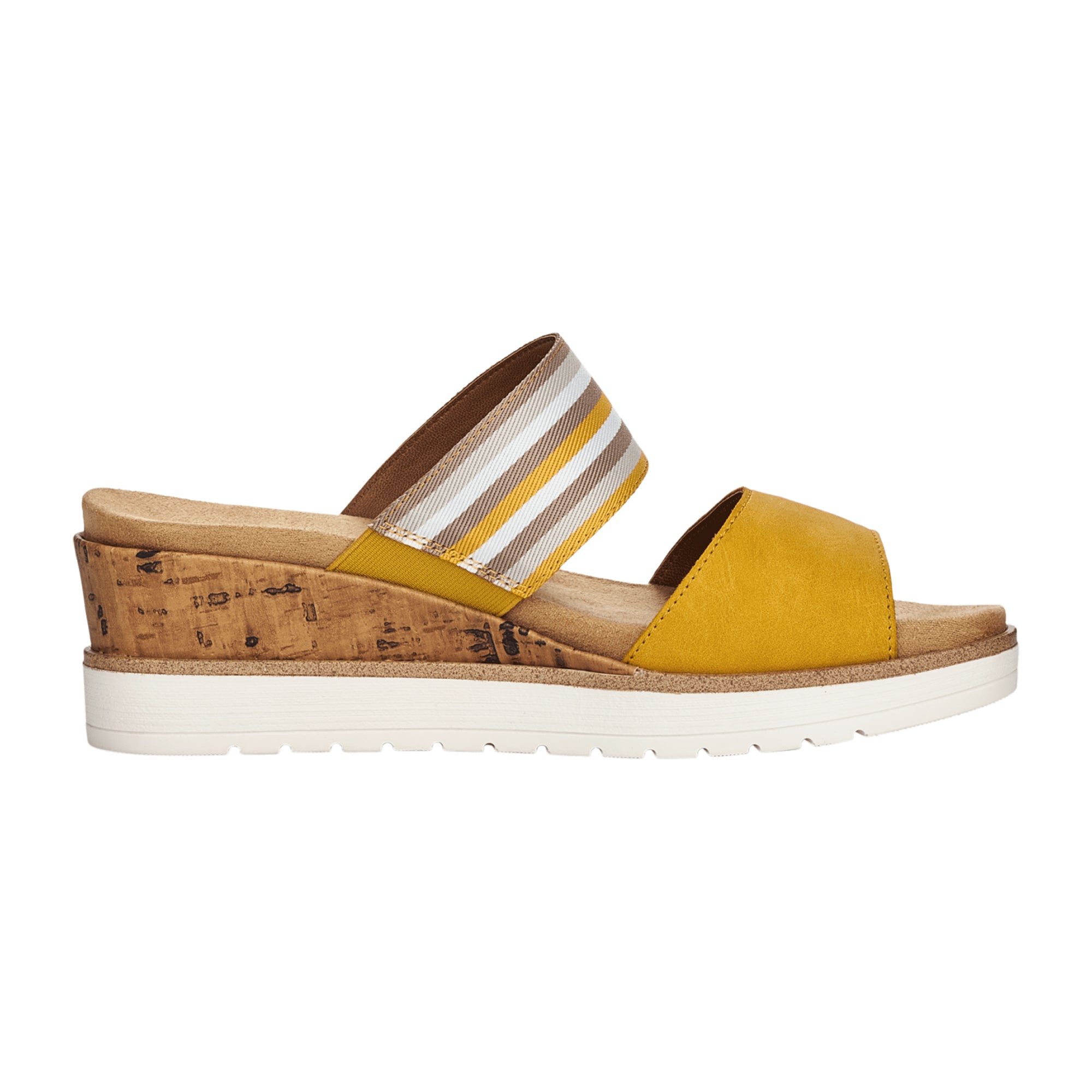 Remonte Dorndorf Women's Yellow Slip-On Shoes with Wedge Heel