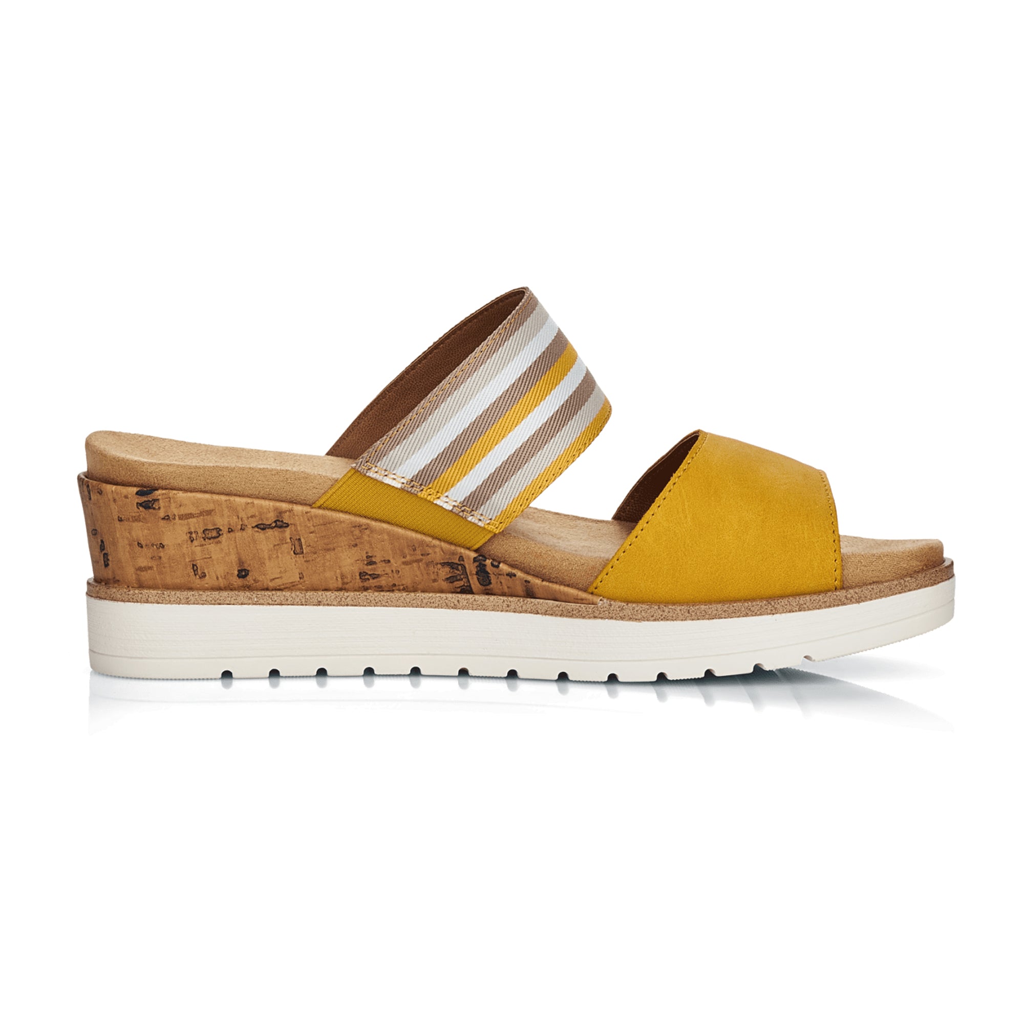 Remonte Dorndorf Women's Yellow Slip-On Shoes with Wedge Heel