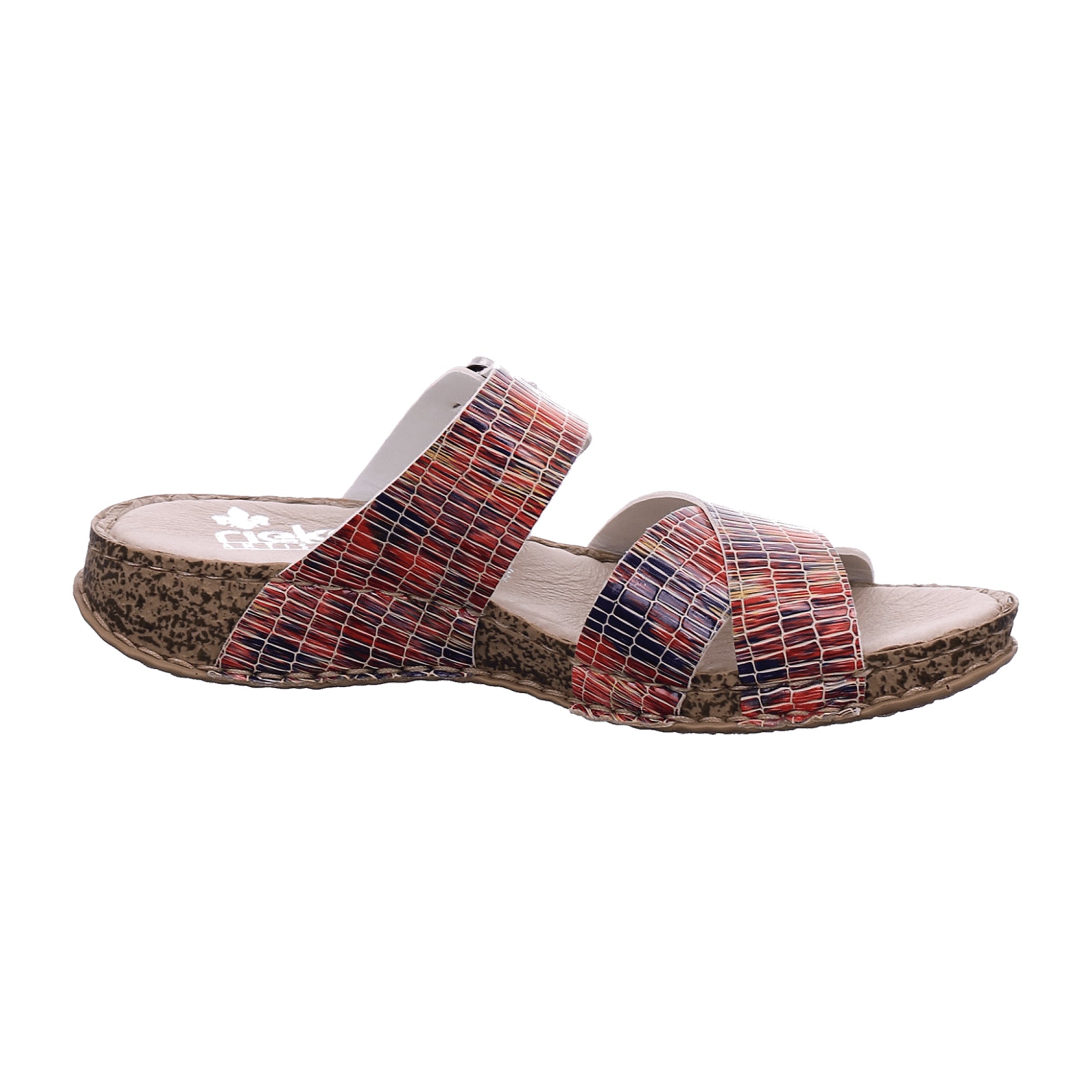 Rieker Women's Colorful Slip-On Sandals with Adjustable Strap and 30mm Heel