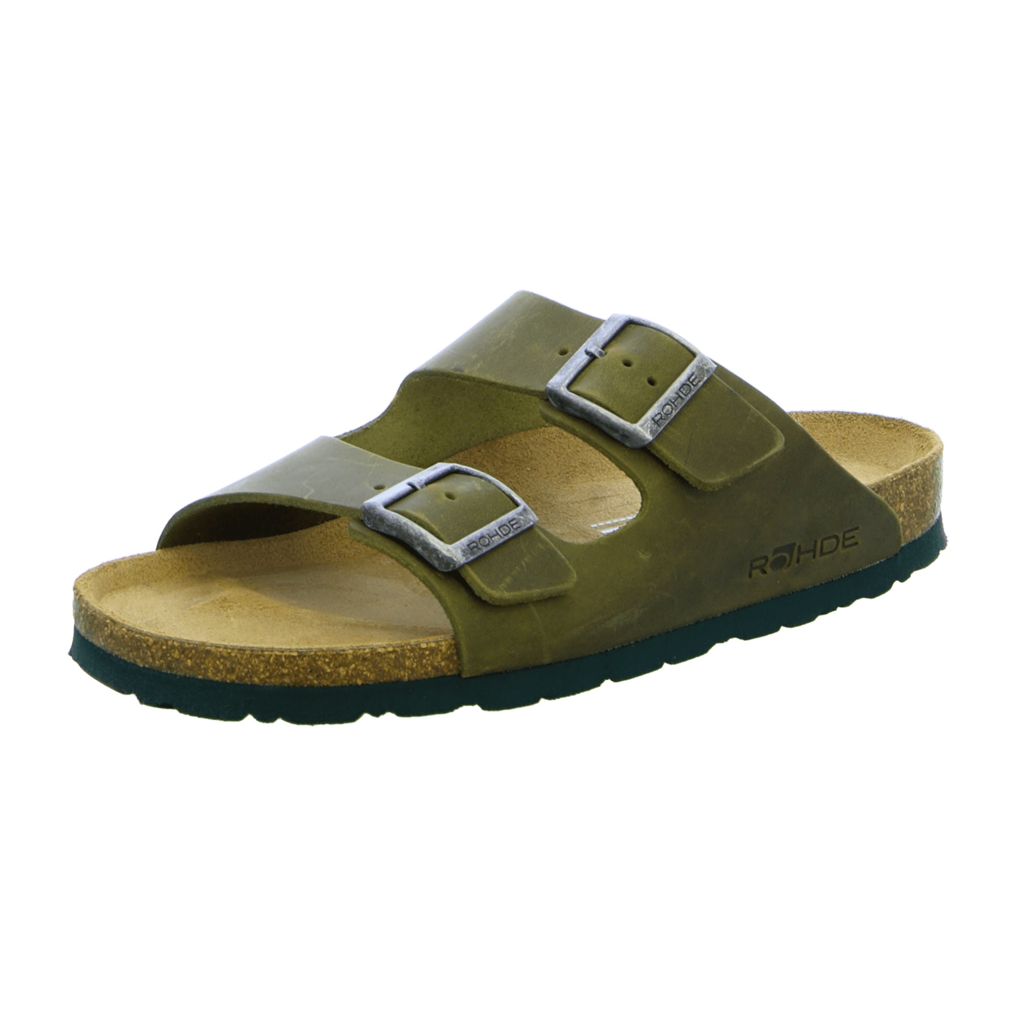 Rohde Grado Men's Sandals Olive Leather Open Toe Adjustable Buckle