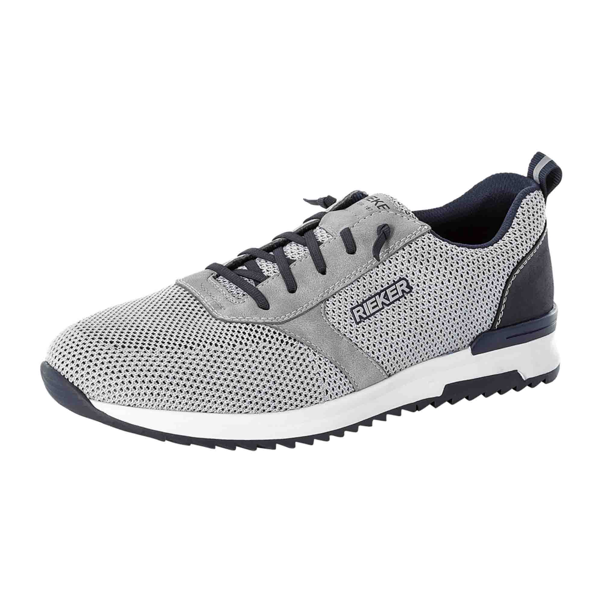 Rieker Men's Gray Casual Shoes 1610143 Comfortable Textile Upper Rubber Sole