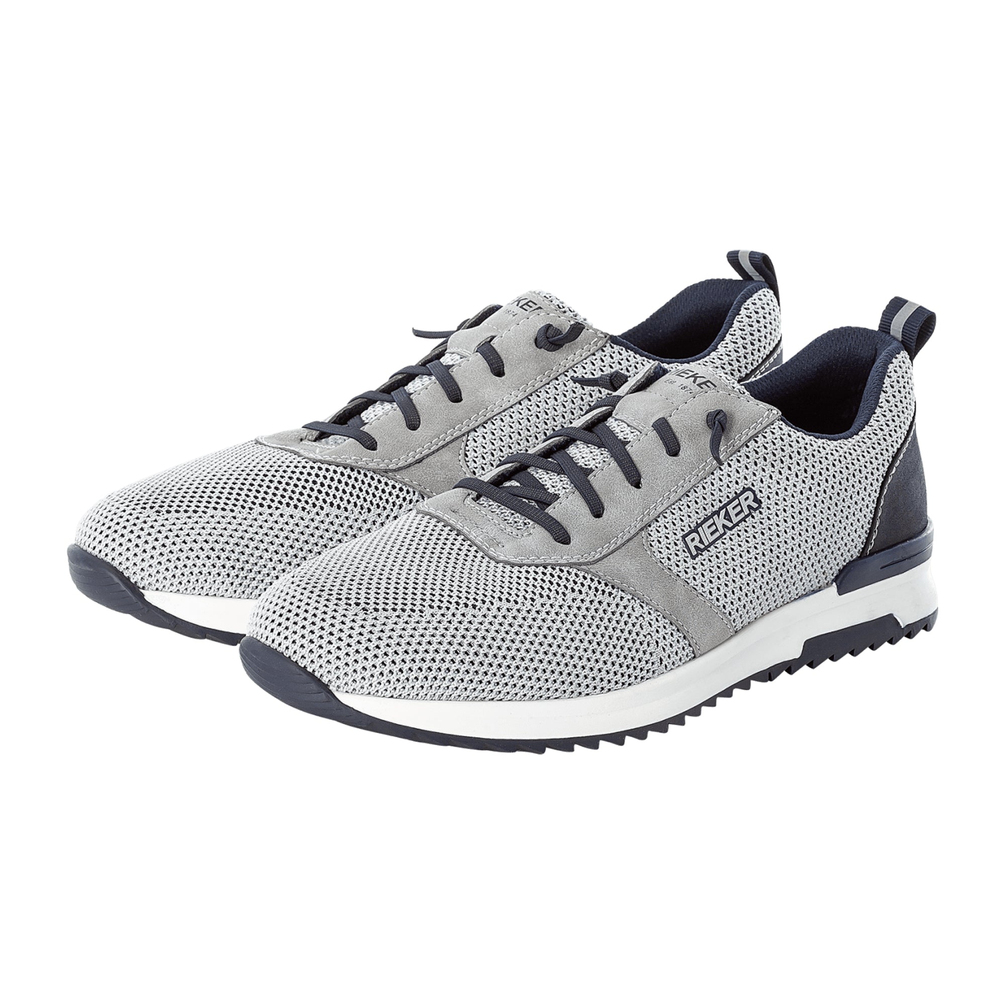 Rieker Men's Gray Casual Shoes 1610143 Comfortable Textile Upper Rubber Sole