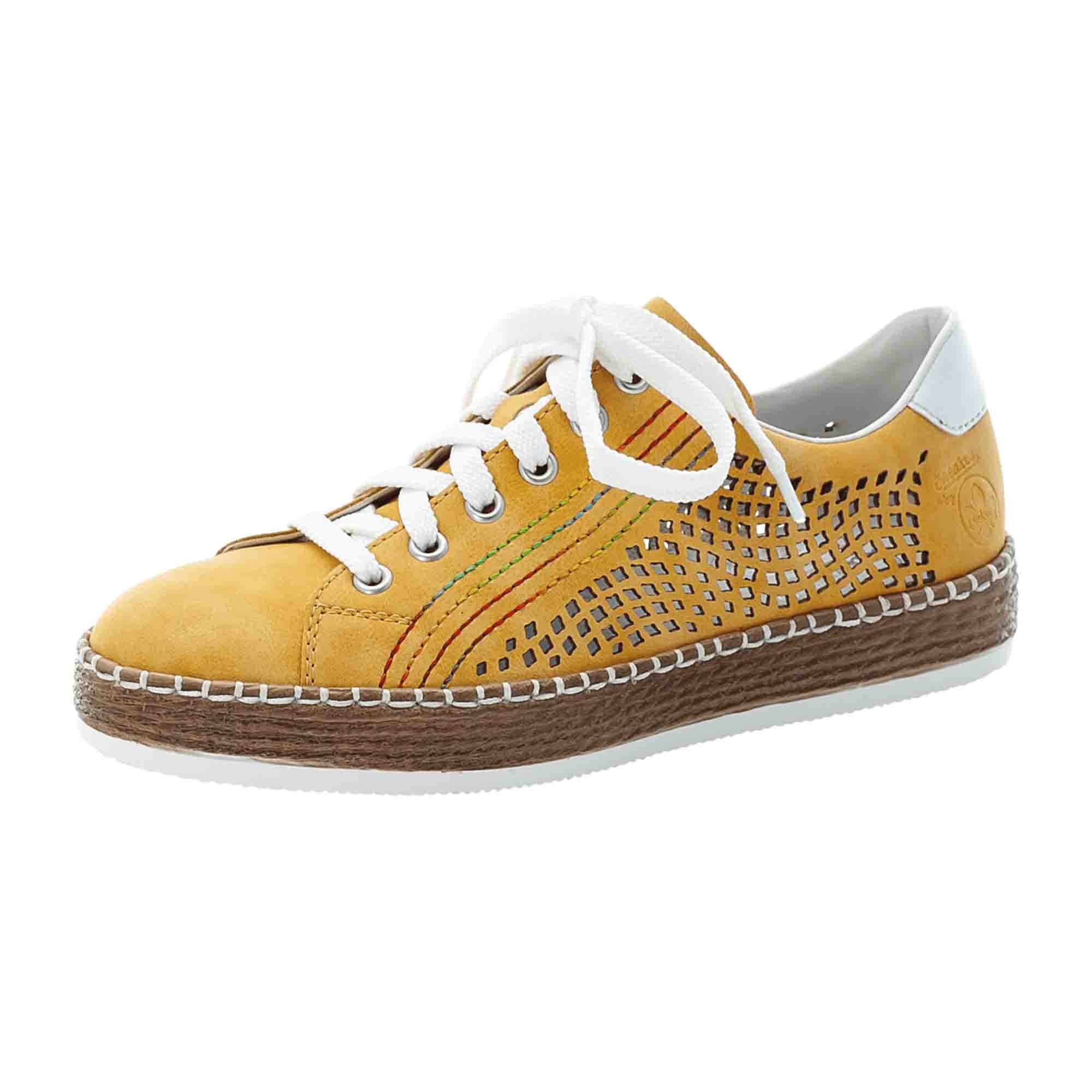 Rieker FSK Women's Yellow Casual Shoes with Laces and Light Sole