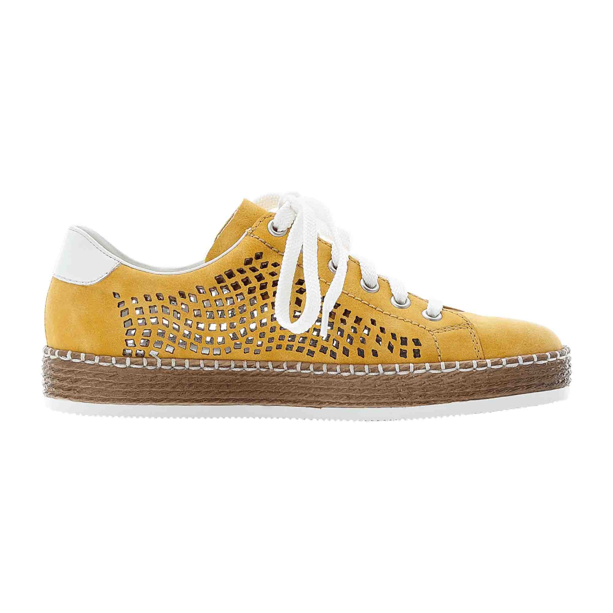 Rieker FSK Women's Yellow Casual Shoes with Laces and Light Sole