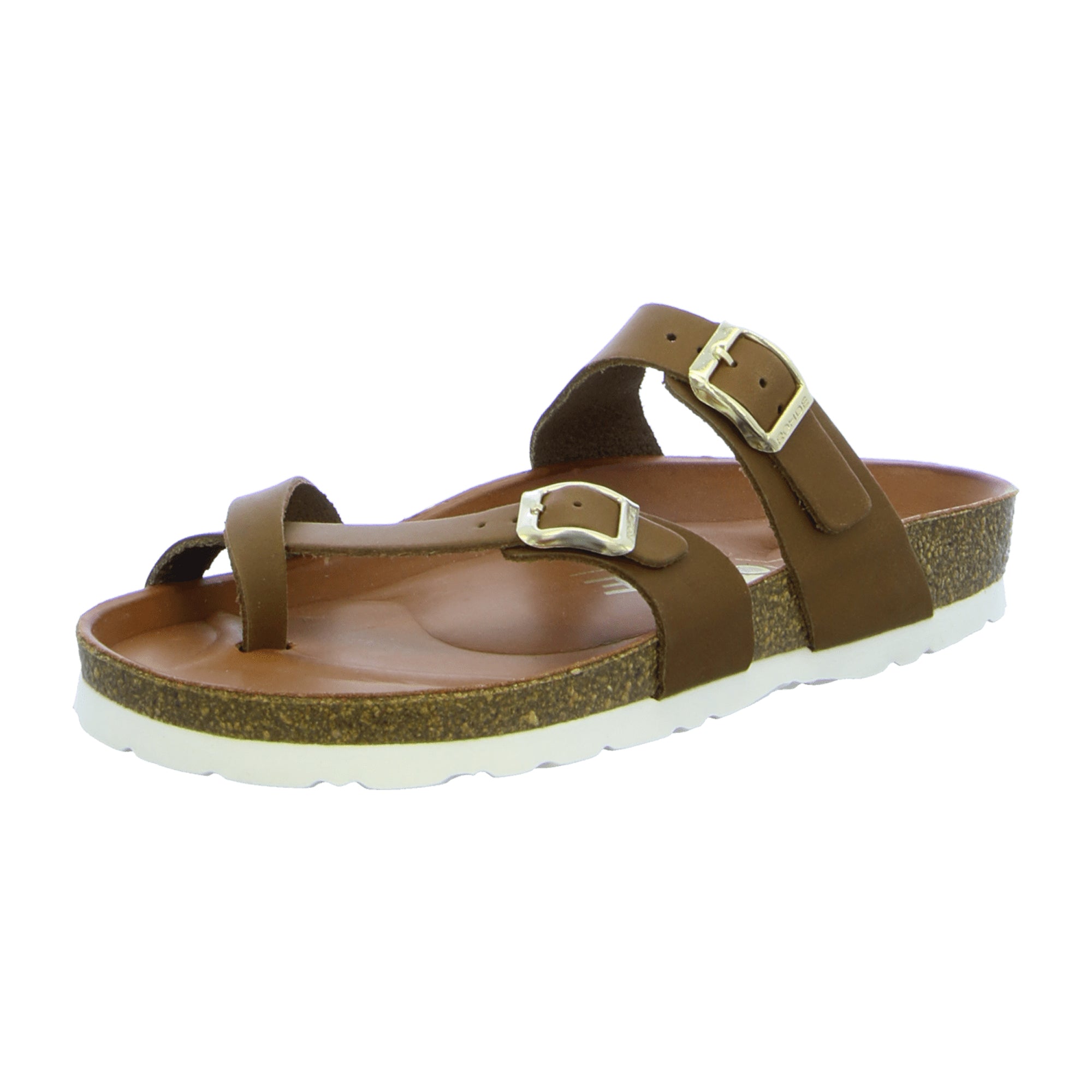 Rohde Alba Brown Leather Sandals for Women with Adjustable Buckles