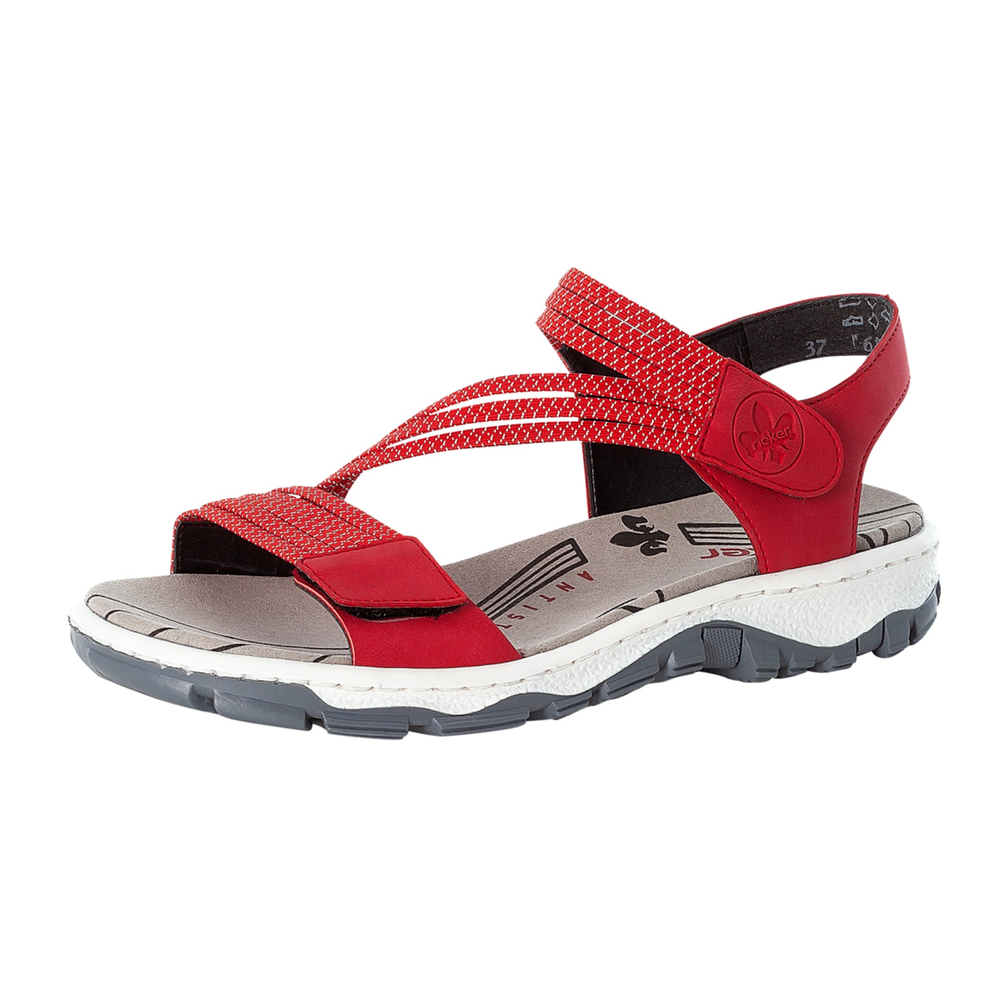 Rieker Women's Red Sandals Comfortable Adjustable Straps Outdoor Footwear