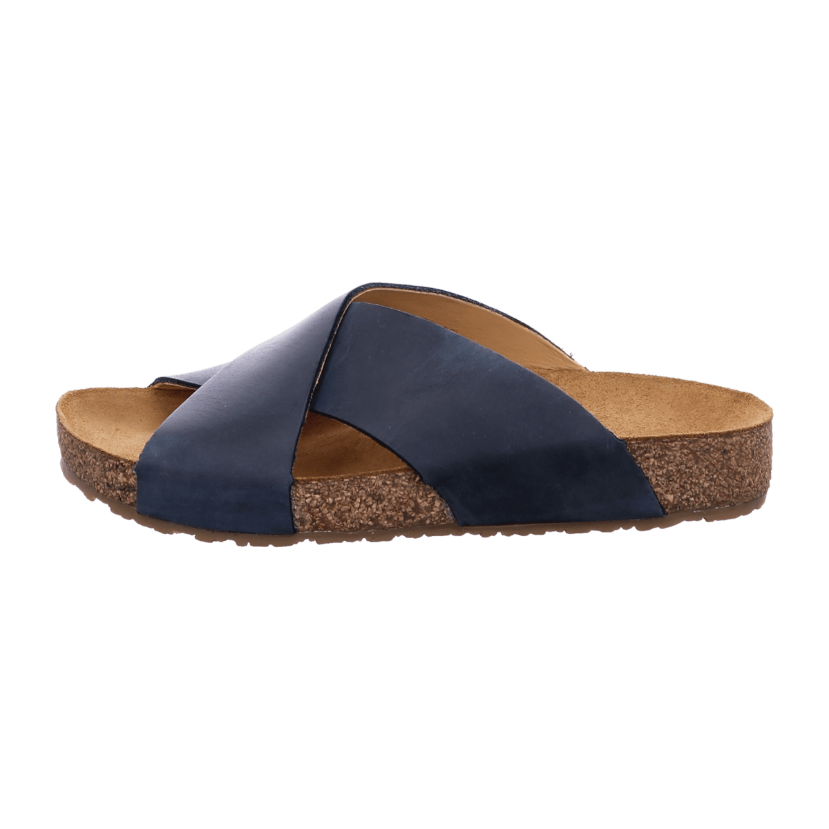 Haflinger Bio Mio Women's Leather Sandals Blue - Cork Footbed