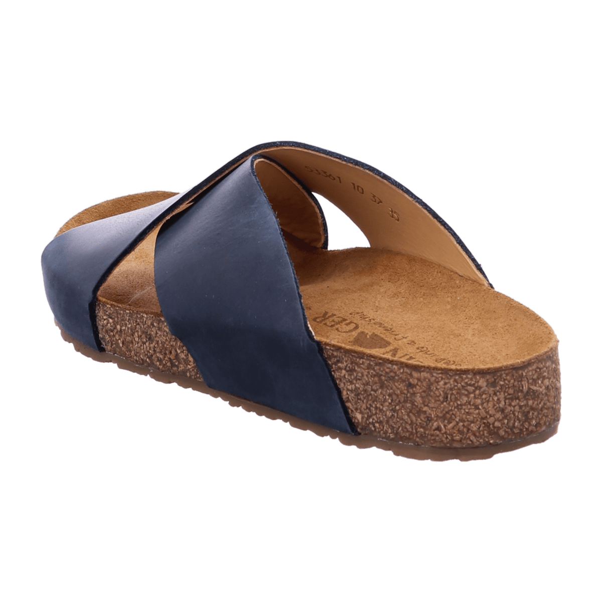 Haflinger Bio Mio Women's Leather Sandals Blue - Cork Footbed