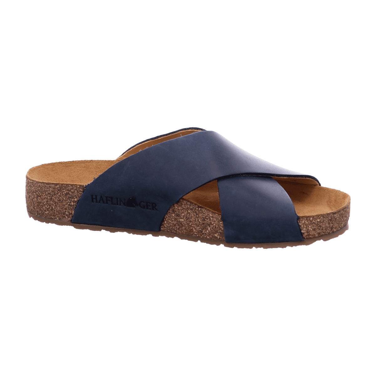 Haflinger Bio Mio Women's Leather Sandals Blue - Cork Footbed