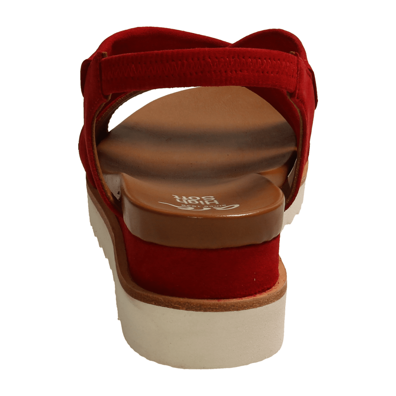 ARA Women's Comfort Sandals with Ankle Strap in Red Nubuck Leather, Open-Toe Slippers with Leather Lining - Bartel-Shop