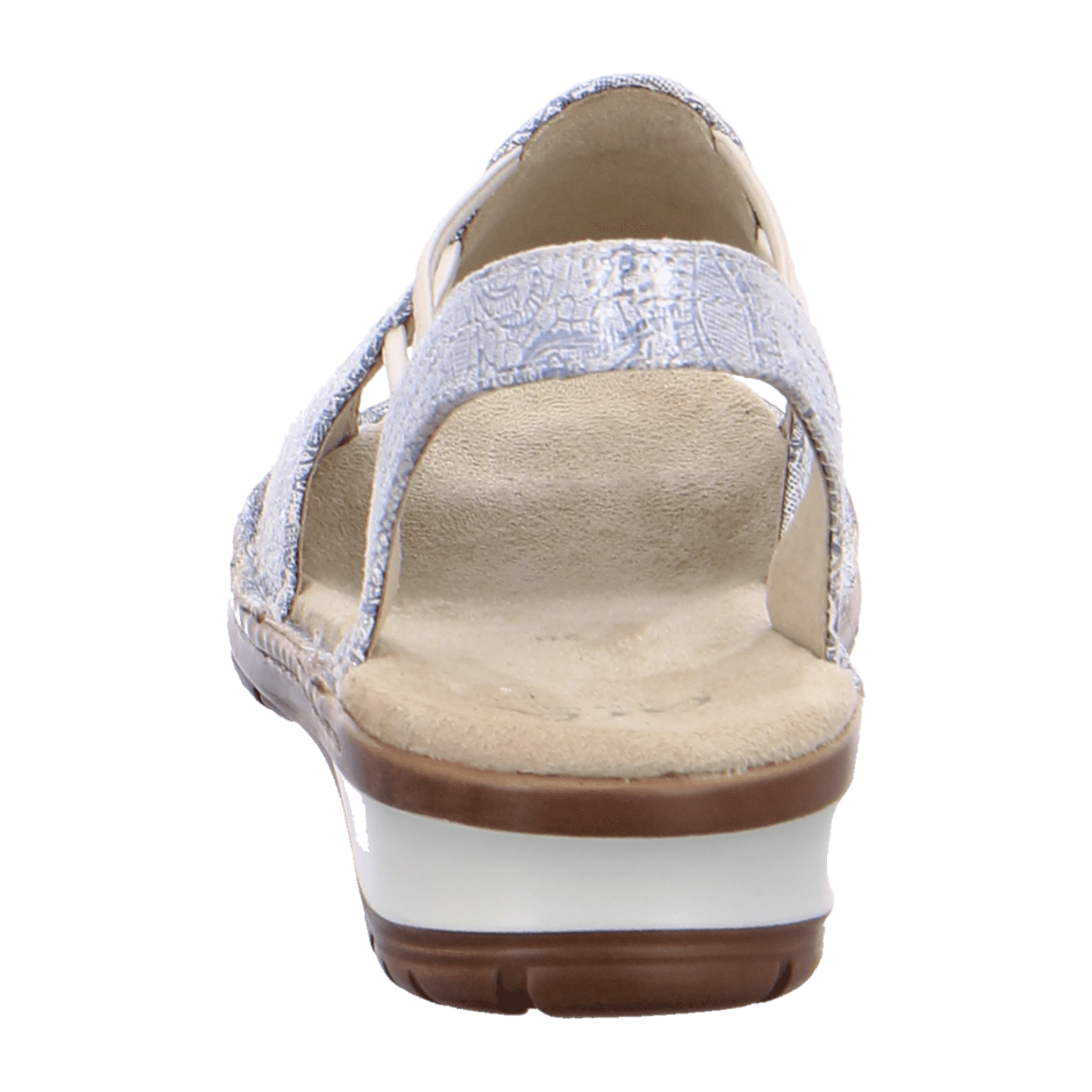 ARA Women's Slippers with Ankle Strap in Silver Nubuck Leather, Open Toe, Leather Lining, Synthetic Rubber Sole