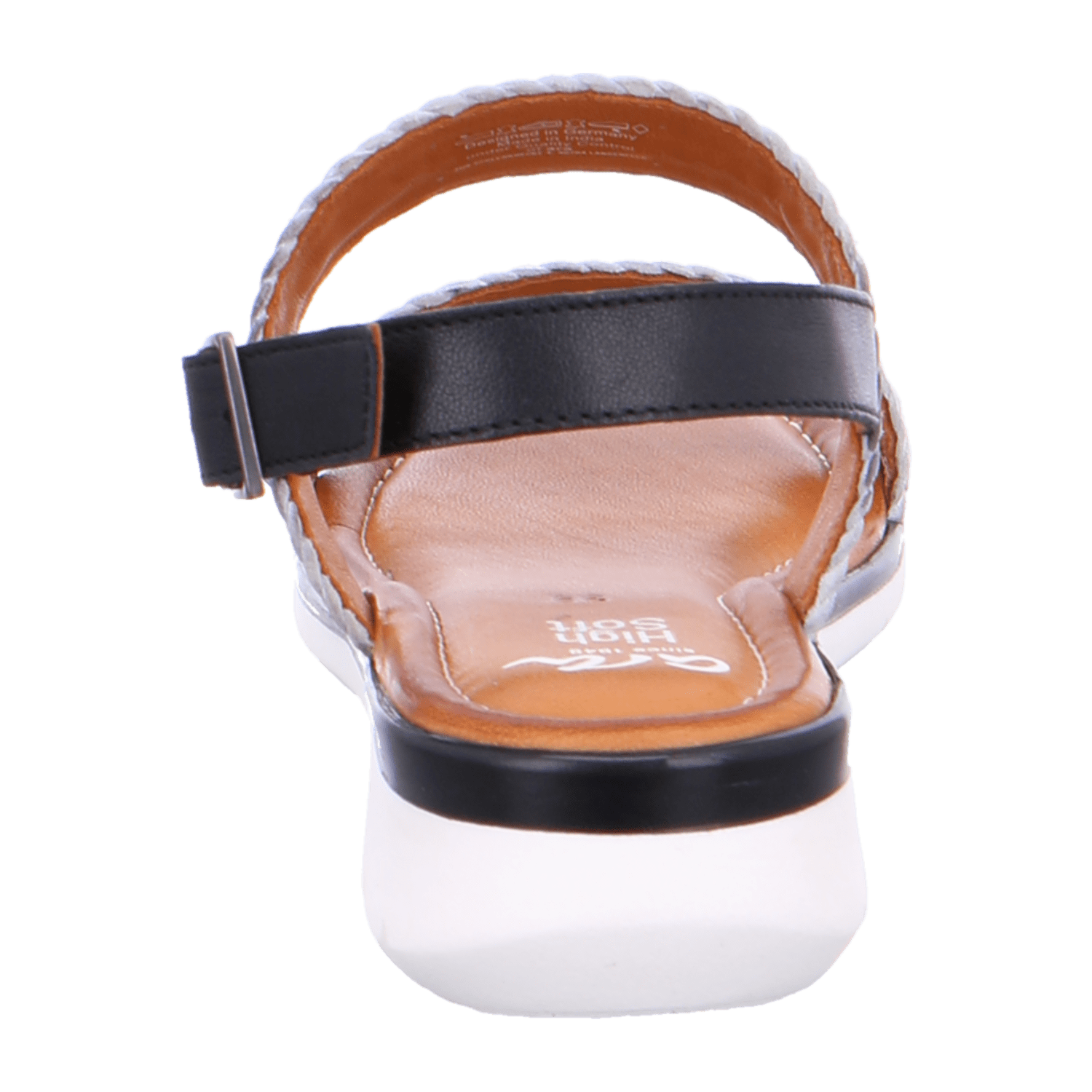 ARA KRETA Women's Sandals Open Toe Ankle Strap Buckle Smooth Leather Black - Bartel-Shop
