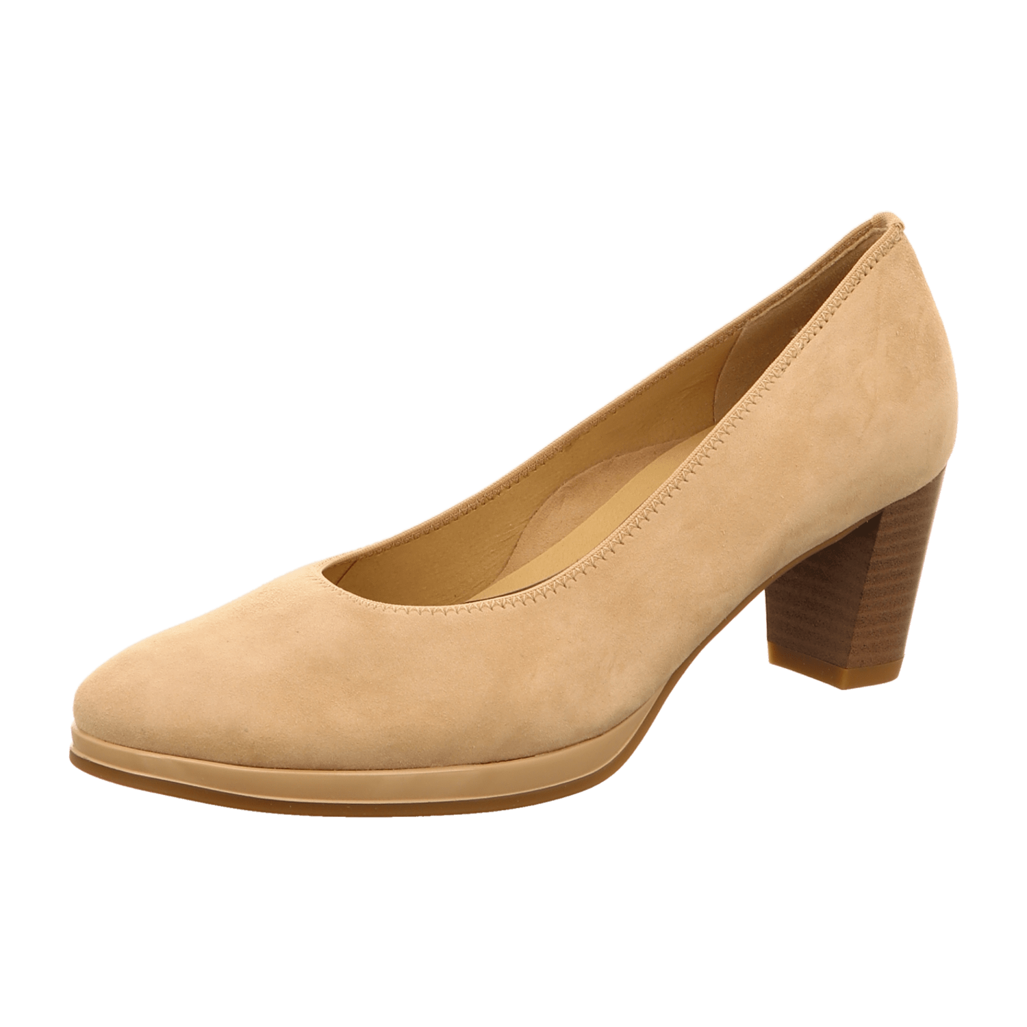 ARA ORLY Women's Pumps Nubuck Leather Beige Slip-On with Round Toe
