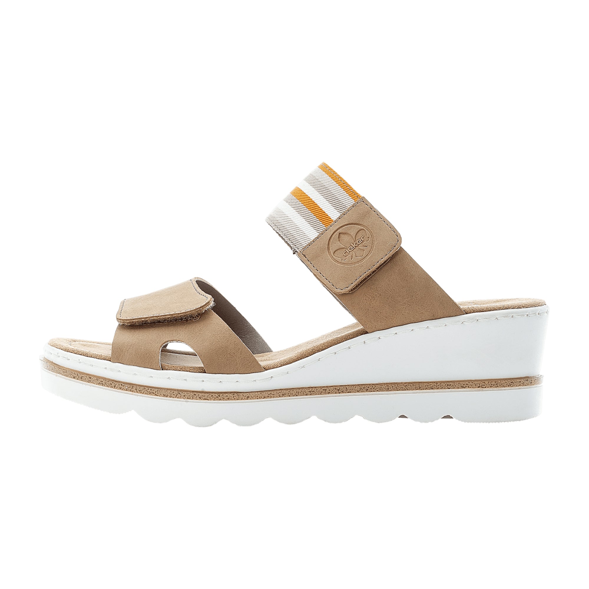 Rieker Beige Wedge Sandals for Women - Comfortable Slip-On Summer Shoes