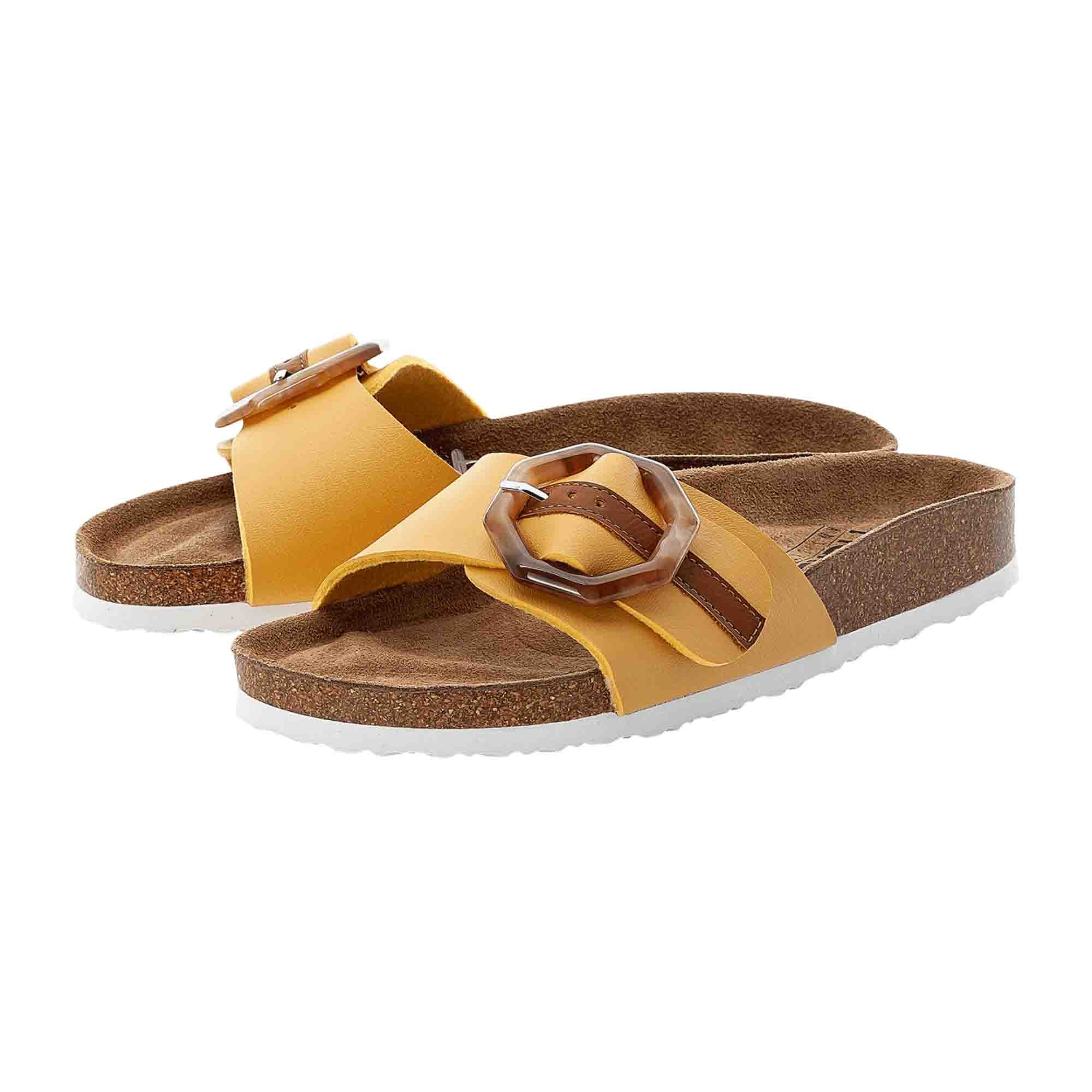 Rieker Women's Yellow Sandals V9394-68 Genuine Leather Spring Summer Shoes