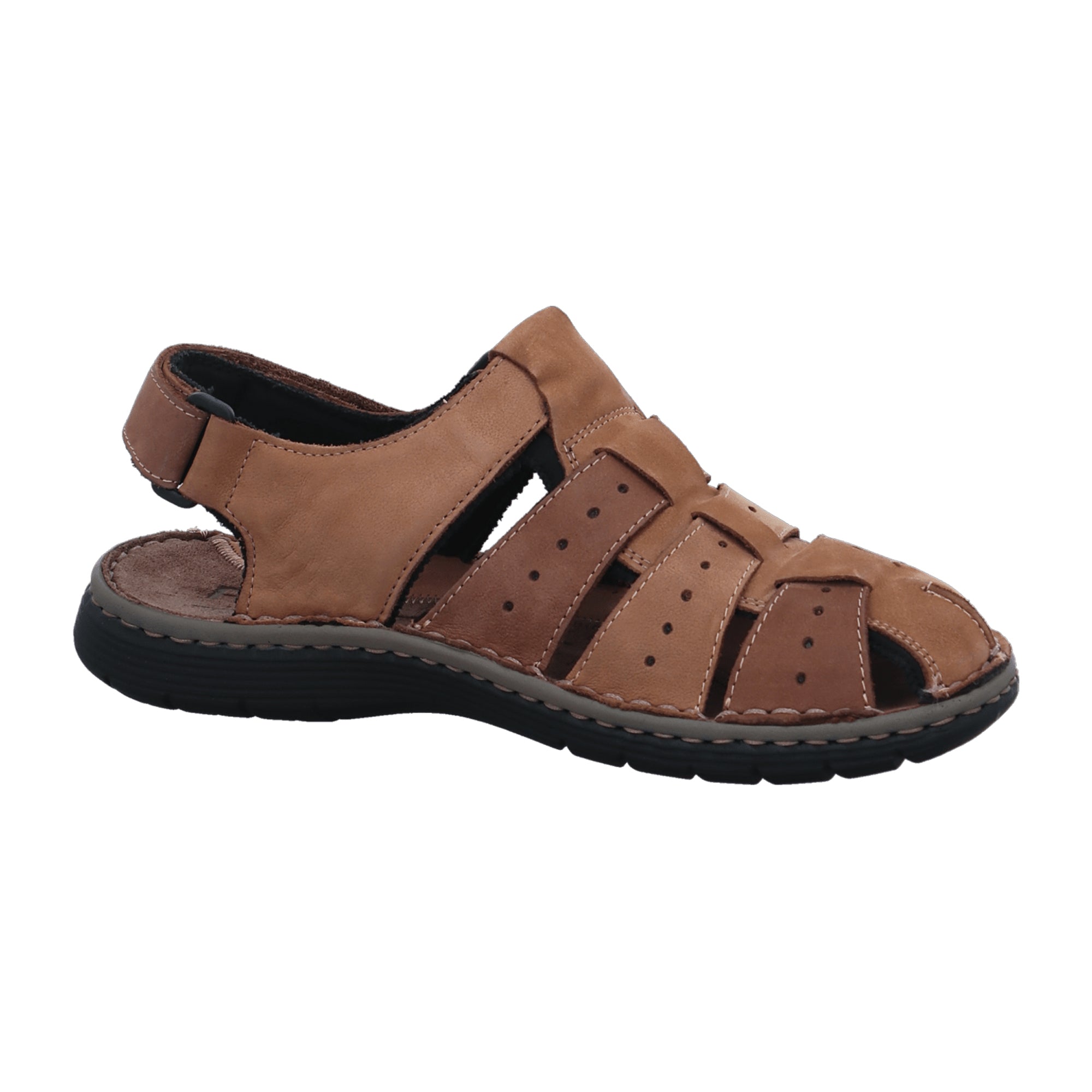 Rohde Men's Brown Leather Shoes with Velcro Closure and Rubber Sole