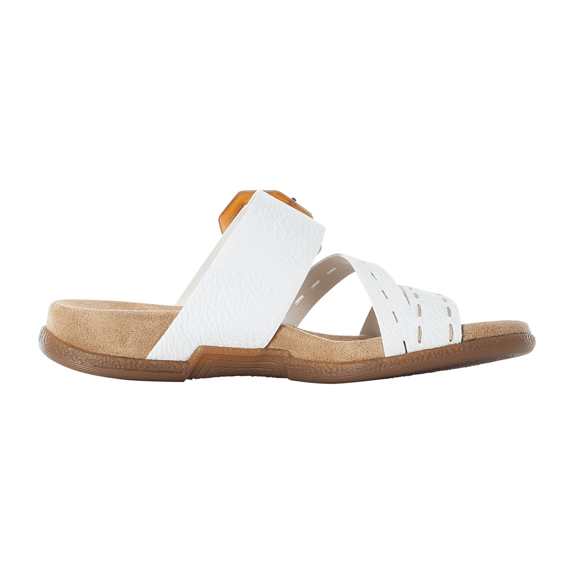 Rieker Women's White Sandals with Adjustable Strap and 30mm Heel