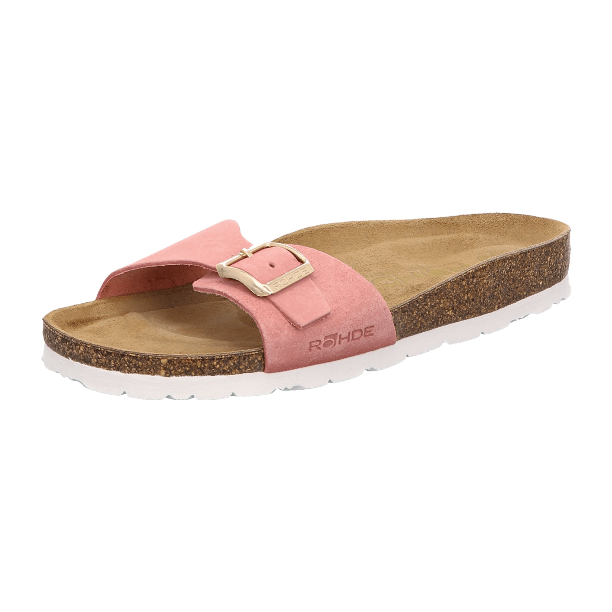 Rohde Classic Women's Pink Leather Sandals with Buckle Spring Summer Shoes