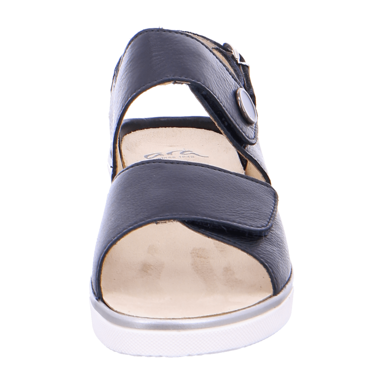 ARA COURTYARD C Women's Ankle Strap Sandals in Blue Smooth Leather with Hook-and-Loop Closure