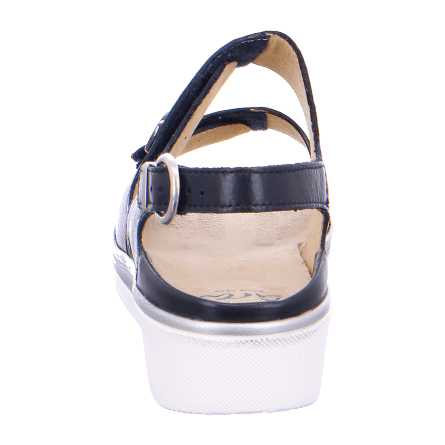 ARA COURTYARD C Women's Ankle Strap Sandals in Blue Smooth Leather with Hook-and-Loop Closure