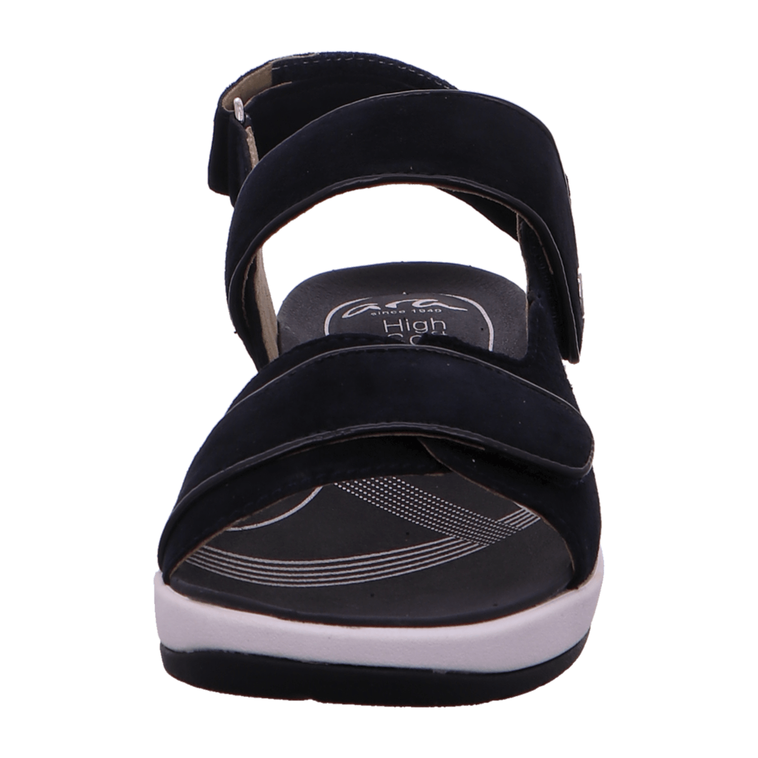 ARA San Mesh Women's Slippers with Ankle Strap in Blue Nubuck Leather