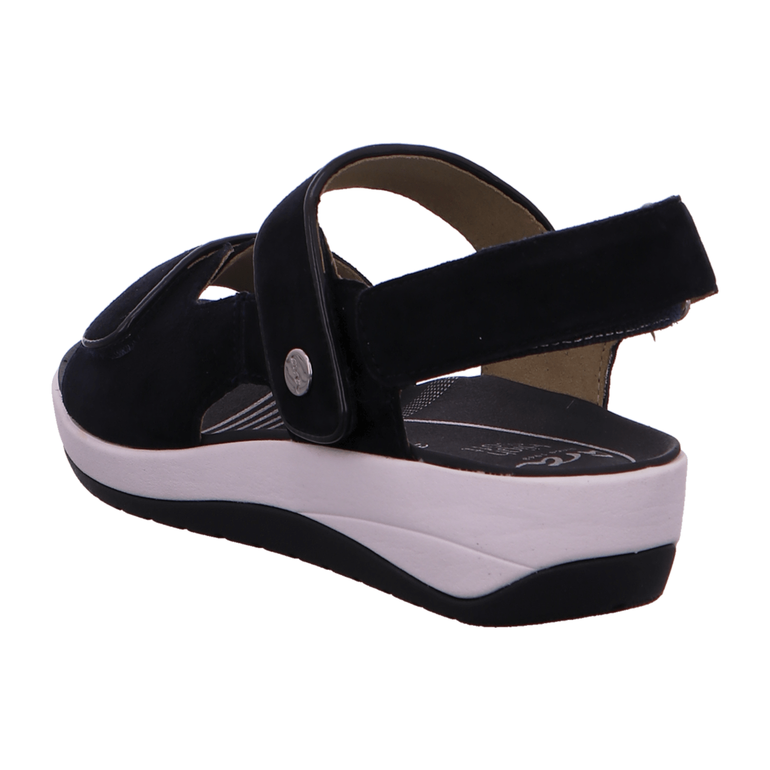 ARA San Mesh Women's Slippers with Ankle Strap in Blue Nubuck Leather