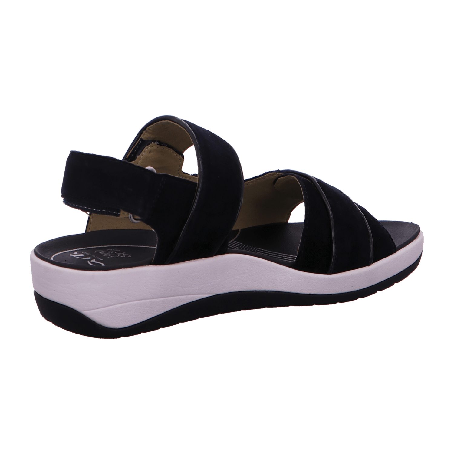 ARA San Mesh Women's Slippers with Ankle Strap in Blue Nubuck Leather