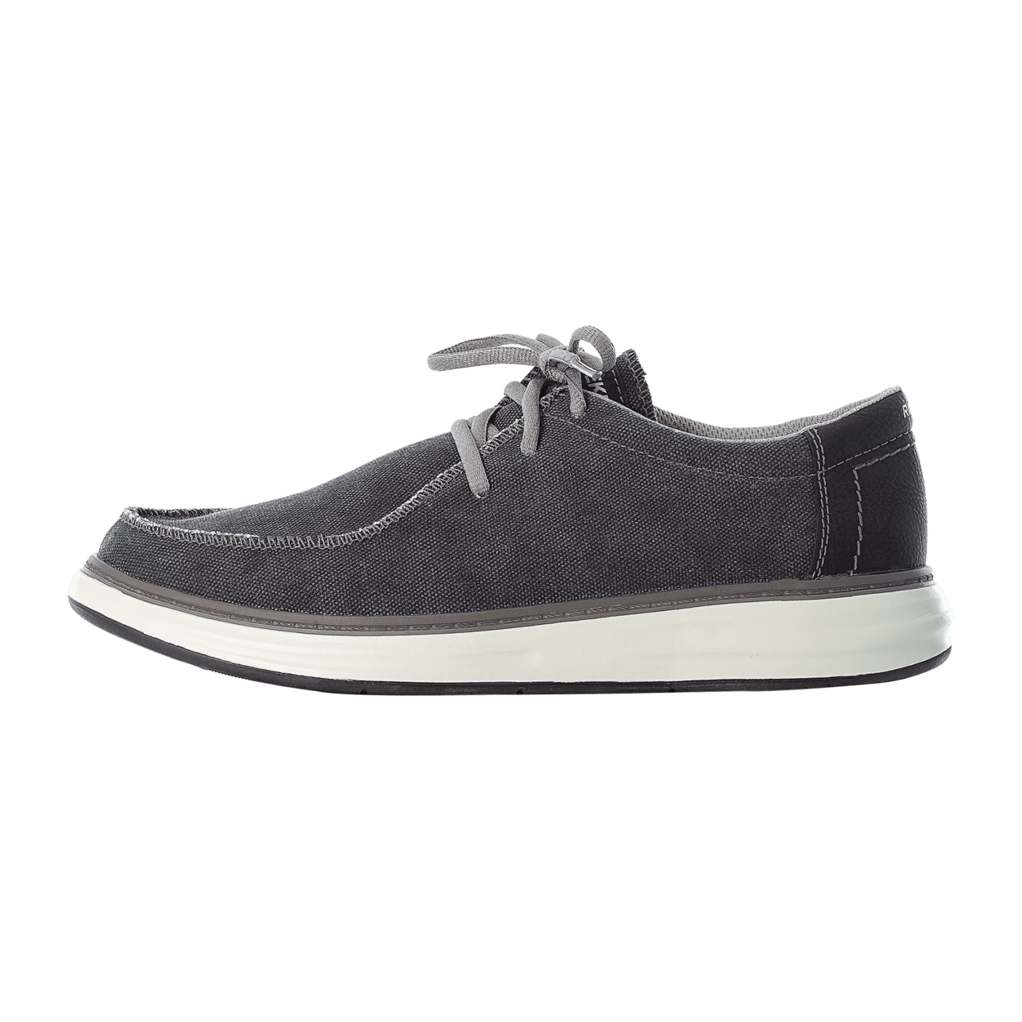 Rieker Men's Gray Lace-Up Shoes with Soft Textile Lining and Memory Foam Insole