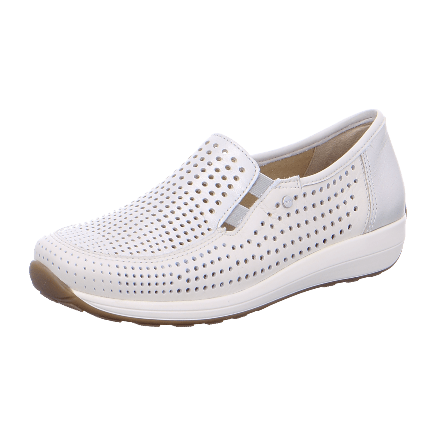 ARA MERANO MERA Women's Leather Slip-On Loafers with Textile Lining, Round Toe, White - Bartel-Shop