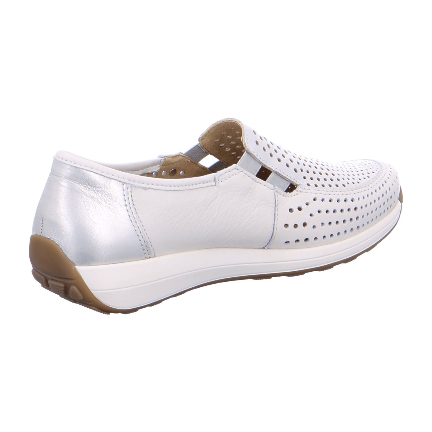 ARA MERANO MERA Women's Leather Slip-On Loafers with Textile Lining, Round Toe, White - Bartel-Shop