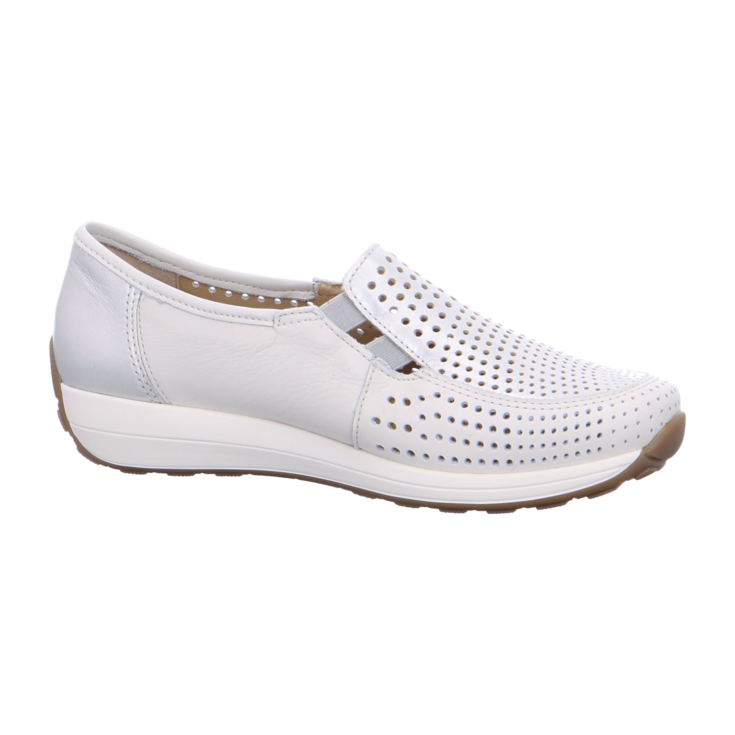 ARA MERANO MERA Women's Leather Slip-On Loafers with Textile Lining, Round Toe, White - Bartel-Shop