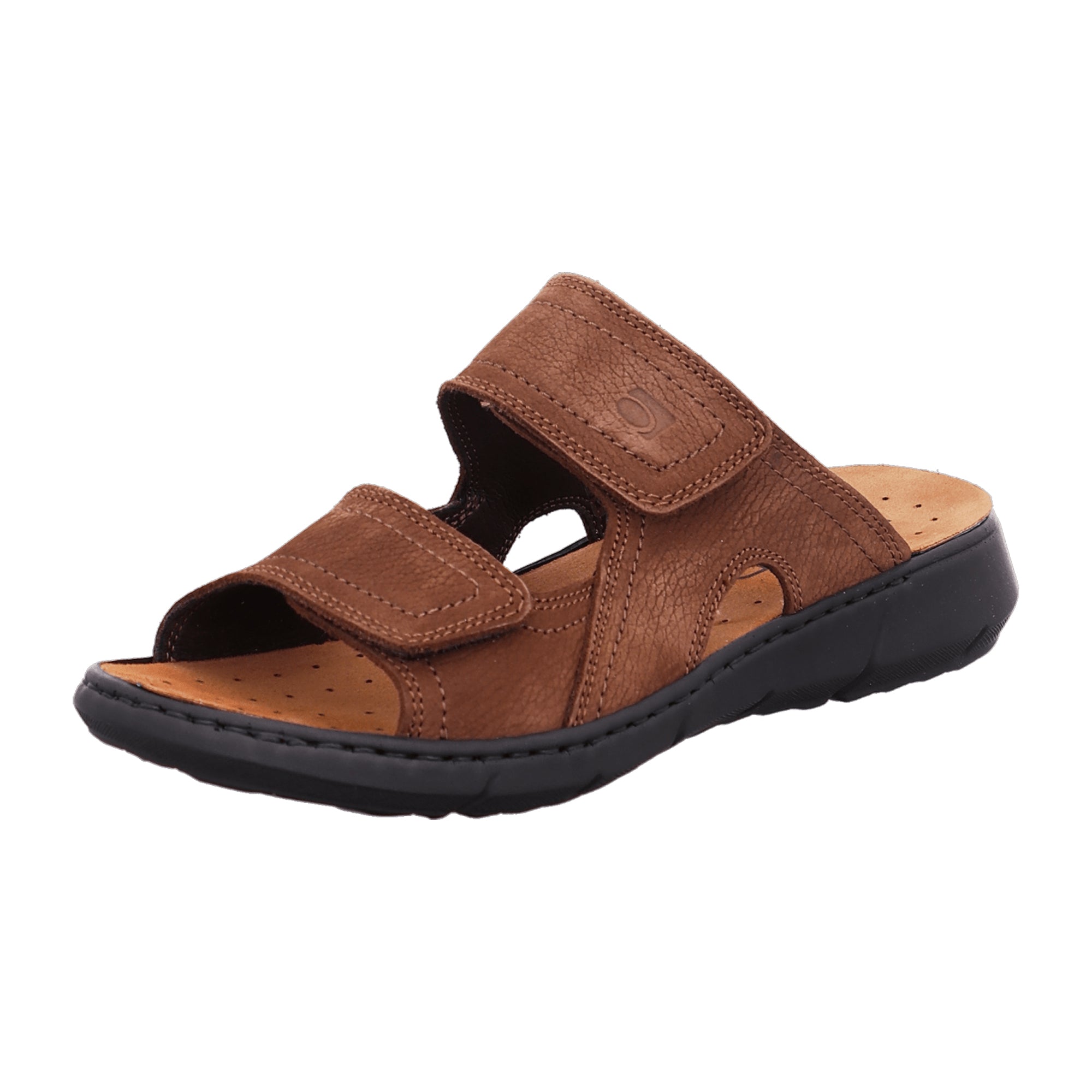 Rohde Men's Brown Leather Sandals with Velcro Strap and Removable Insole