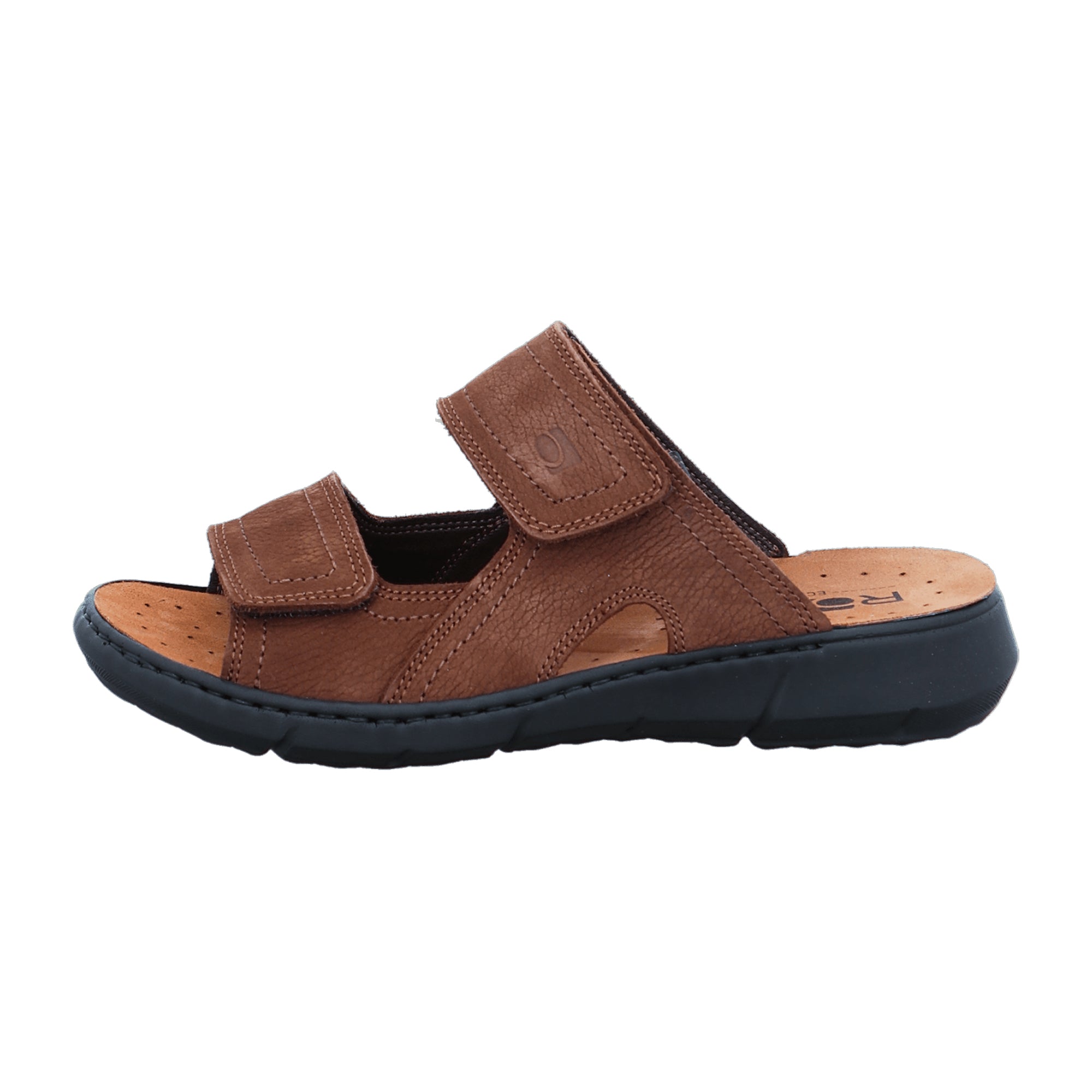 Rohde Men's Brown Leather Sandals with Velcro Strap and Removable Insole