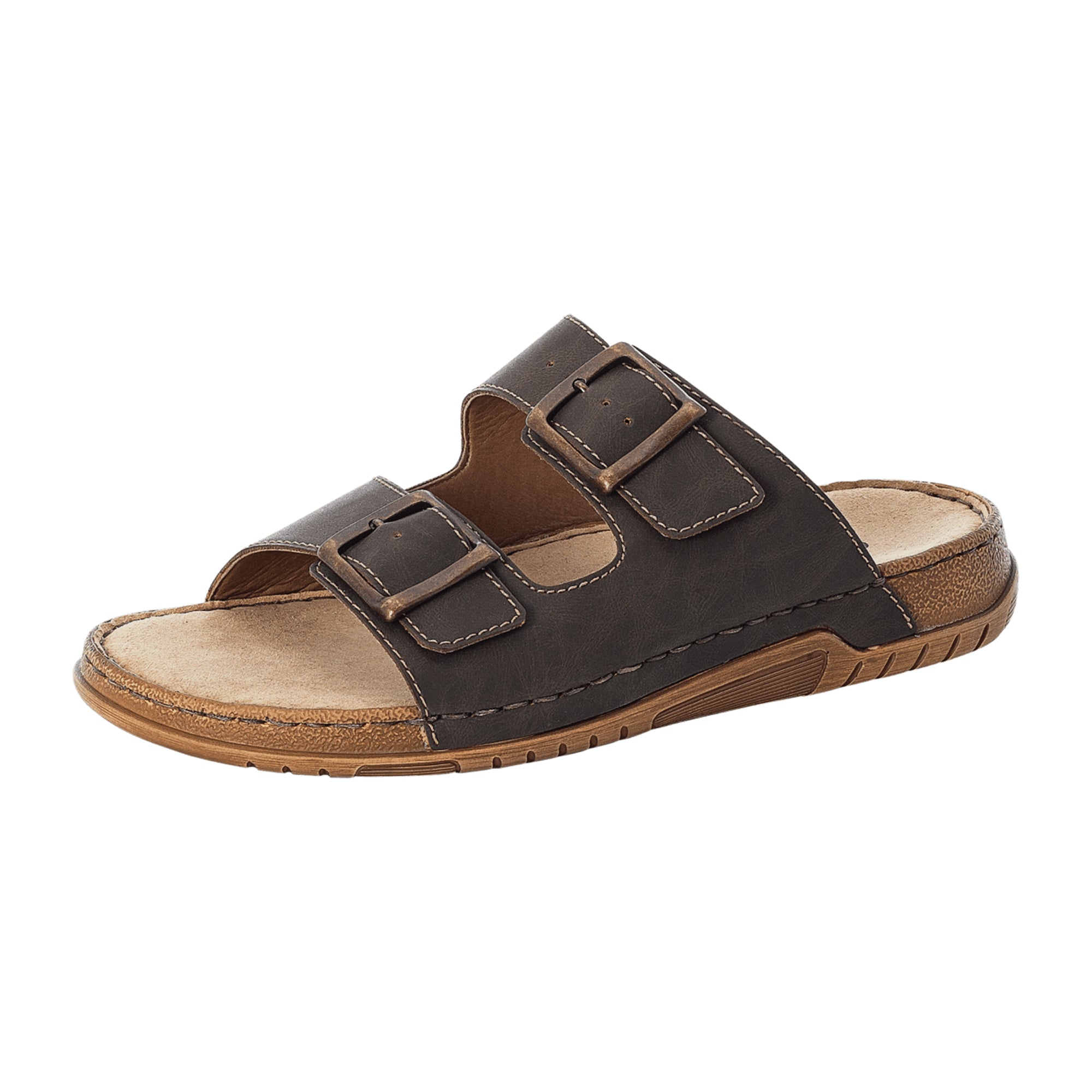 Rieker Bio Brown Pantolette Comfortable Buckle Sandals Lightweight Shock Absorbing