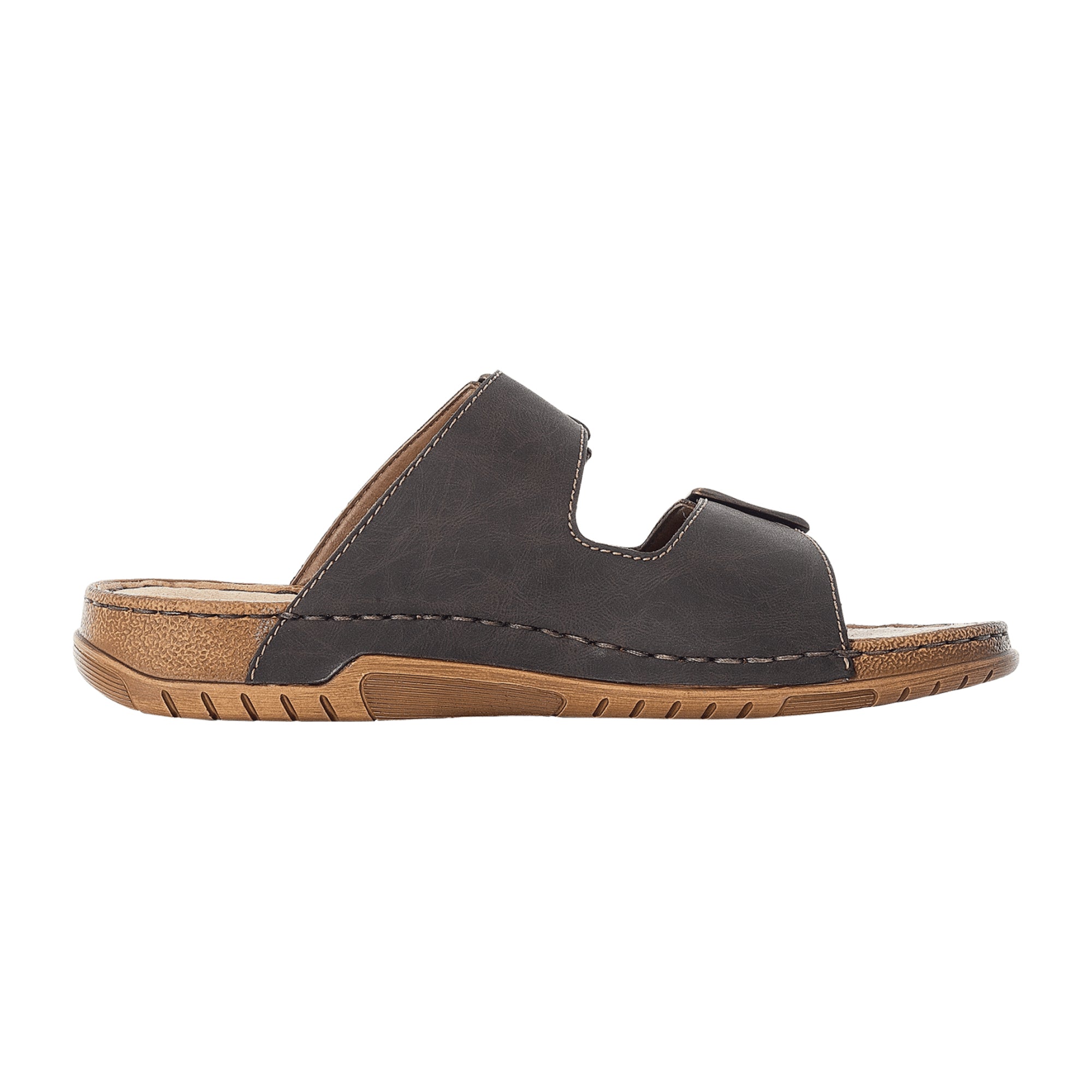 Rieker Bio Brown Pantolette Comfortable Buckle Sandals Lightweight Shock Absorbing