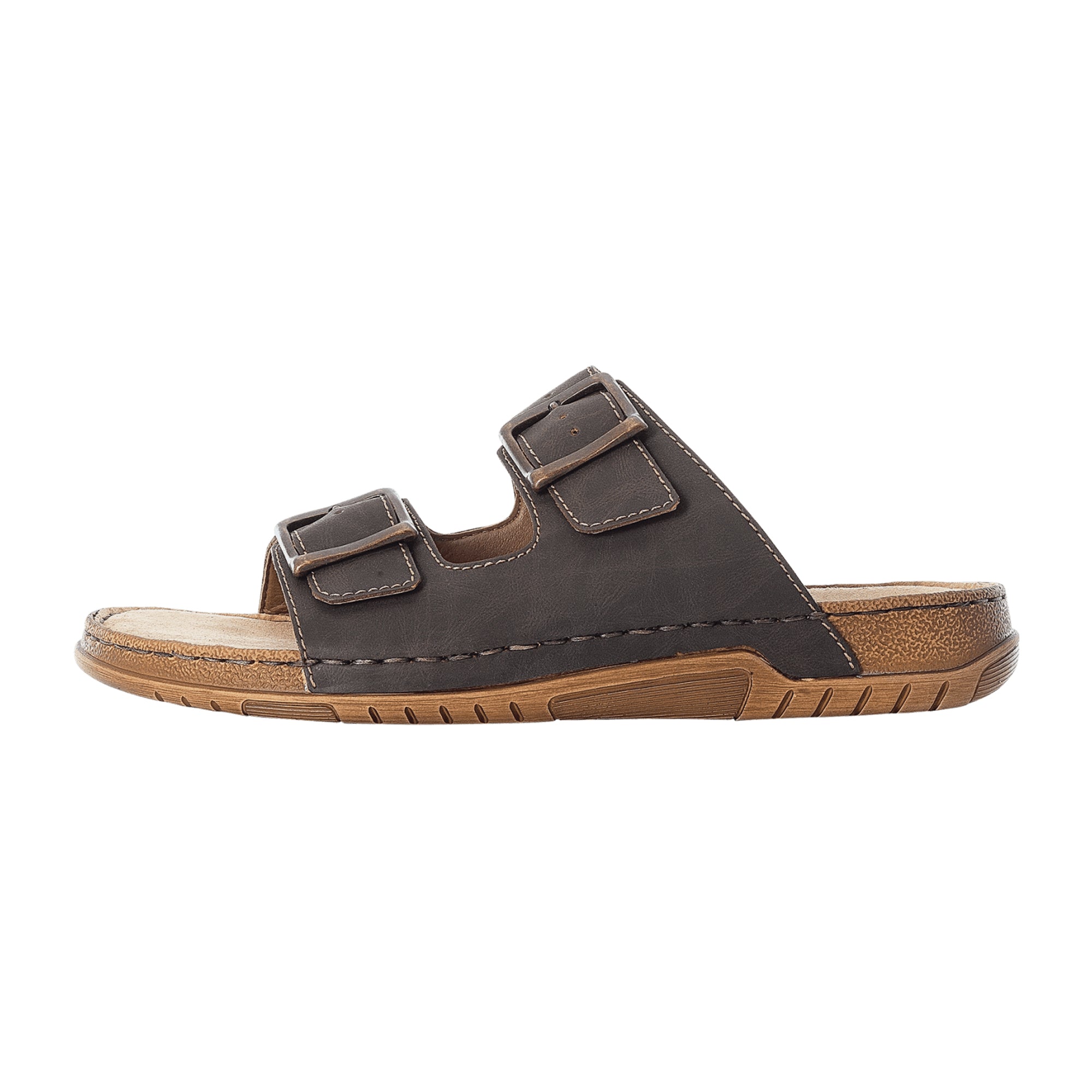Rieker Bio Brown Pantolette Comfortable Buckle Sandals Lightweight Shock Absorbing