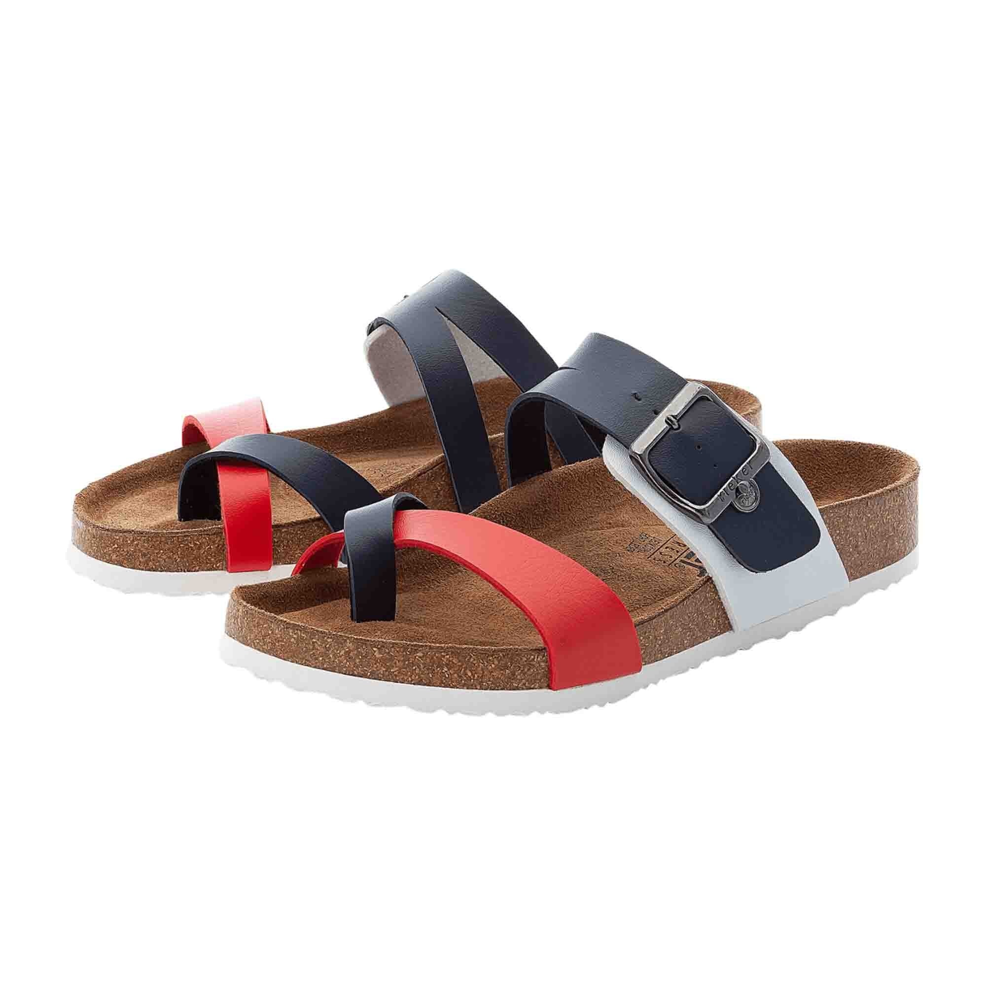 Rieker Women's Blue Sandals Comfortable HighTec Synthetic Leather Summer Shoes