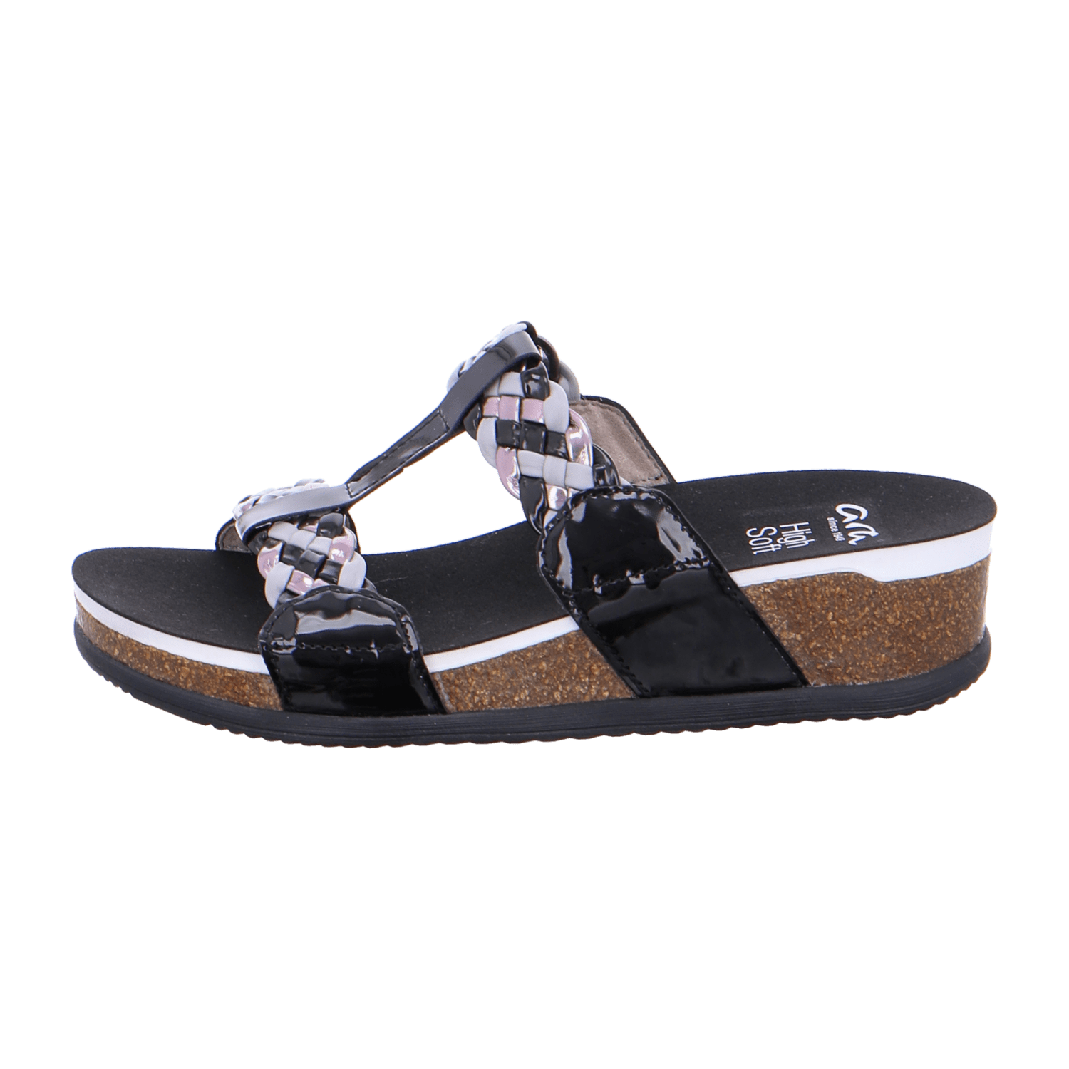 ARA NORDERNEY Women's Platform Sandals Colorful Patent Leather Cork Polyurethane