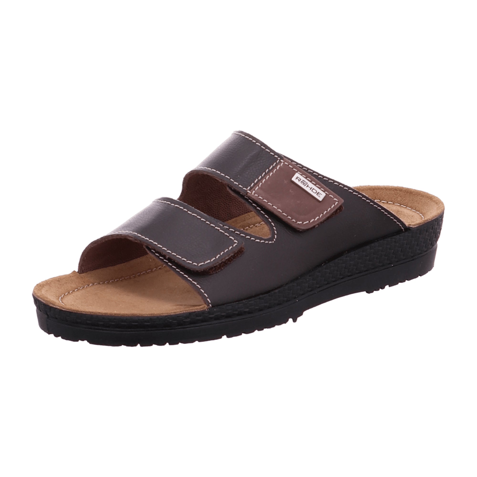 Rohde Men's Brown Leather Slip-On Sandals Comfortable Summer Footwear