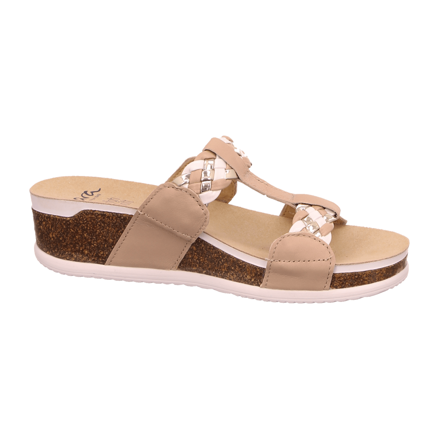 ARA NORDERNEY Women's Leather Slip-On Mules in Beige