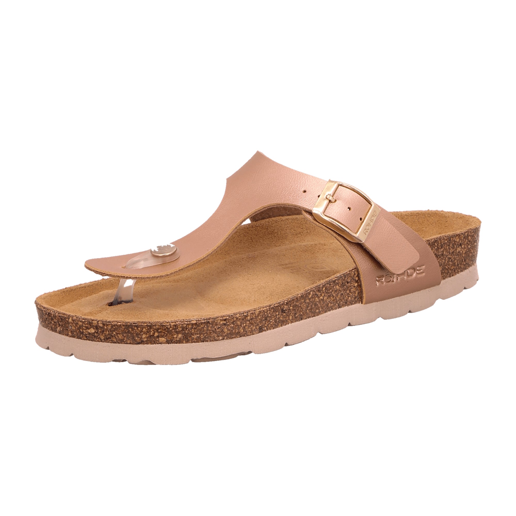 Rohde Alba Pink Leather Sandals for Women with Adjustable Buckle Closure